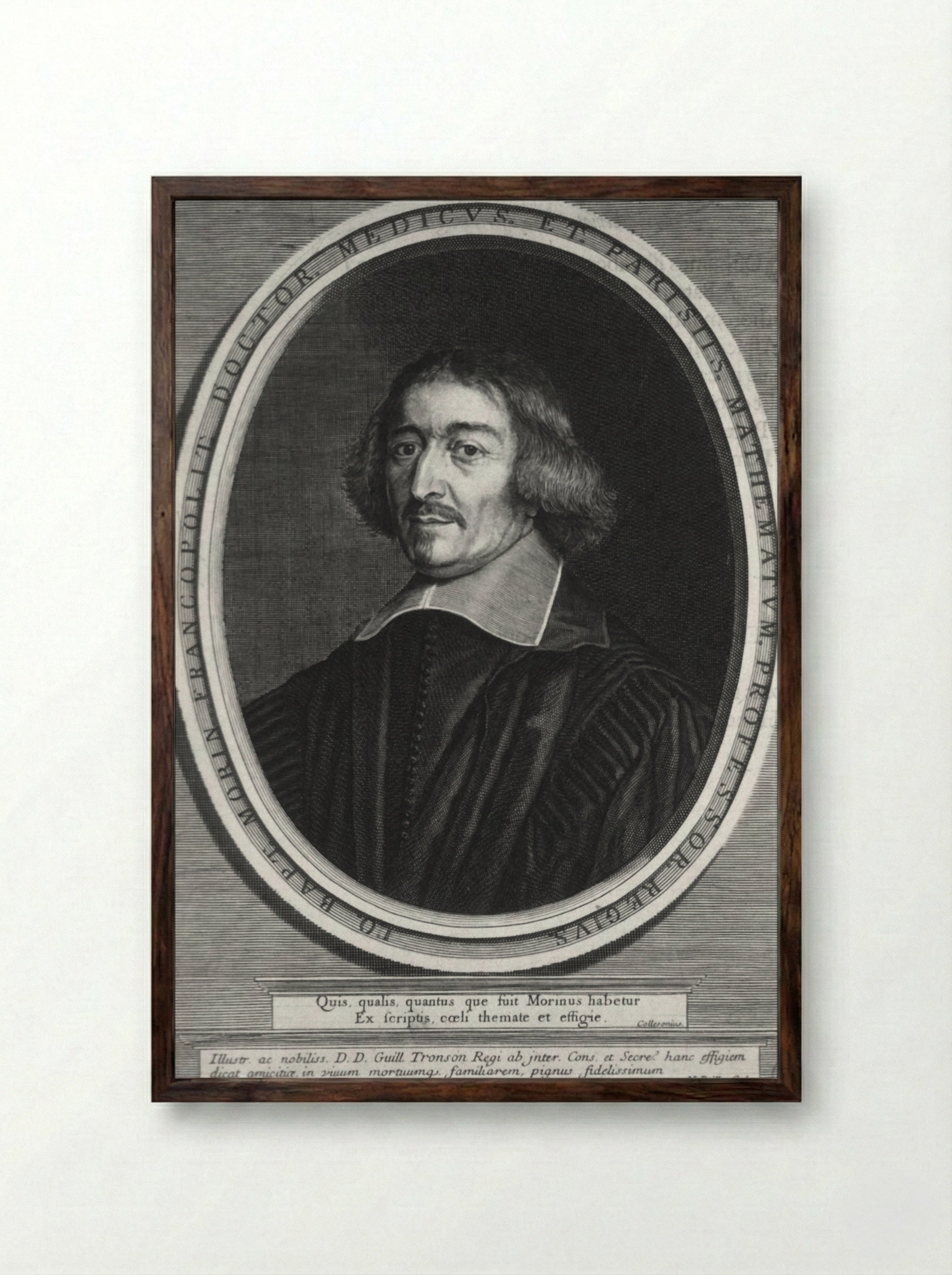 Portrait of Jean-Baptiste Morin - Jean Morin - Framed Print Dark Wood
