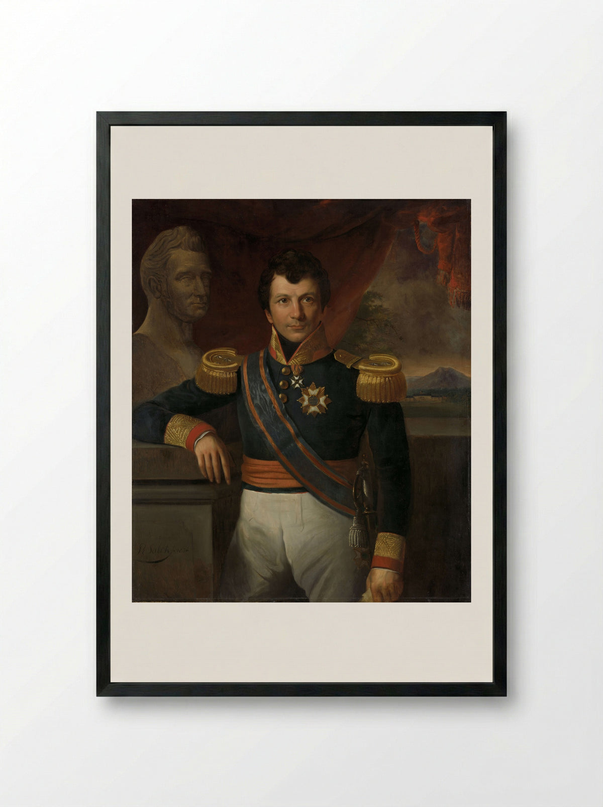 Portrait of Jean Chrétien Baud - Raden Saleh - Framed Print Black