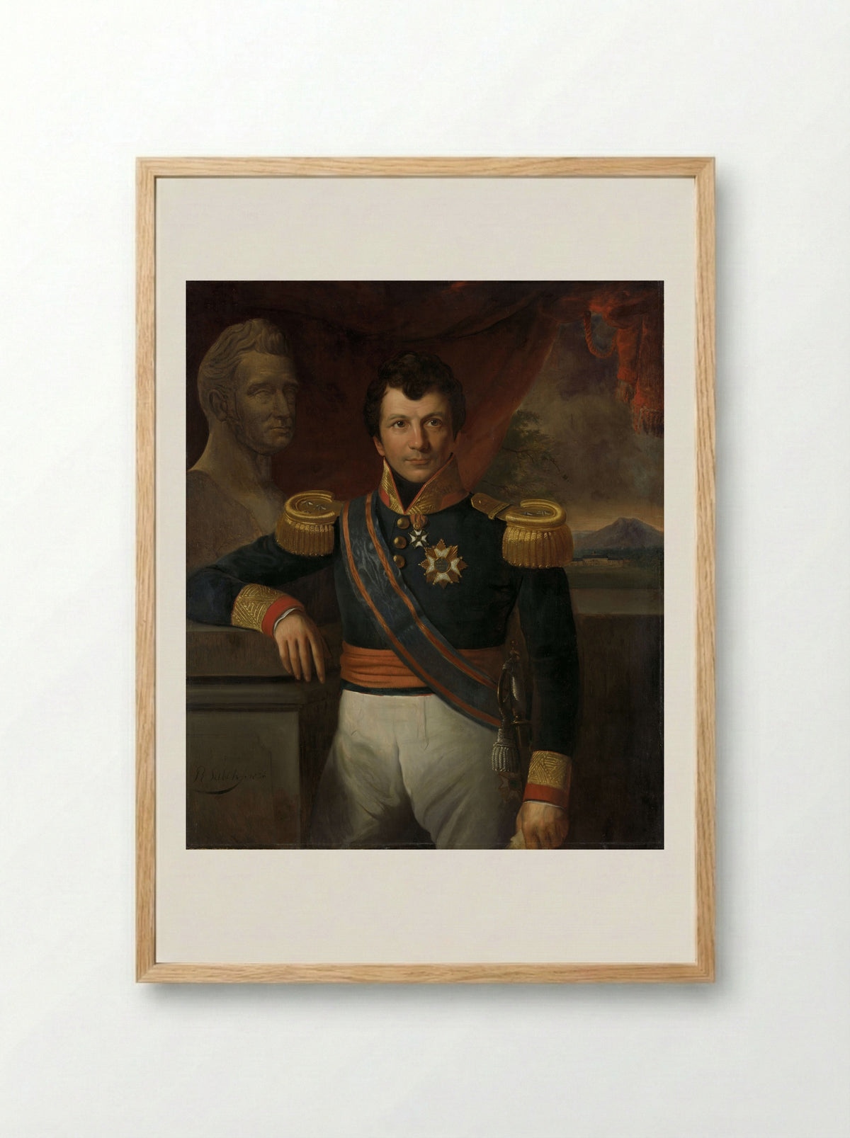 Portrait of Jean Chrétien Baud - Raden Saleh - Framed Print Wood