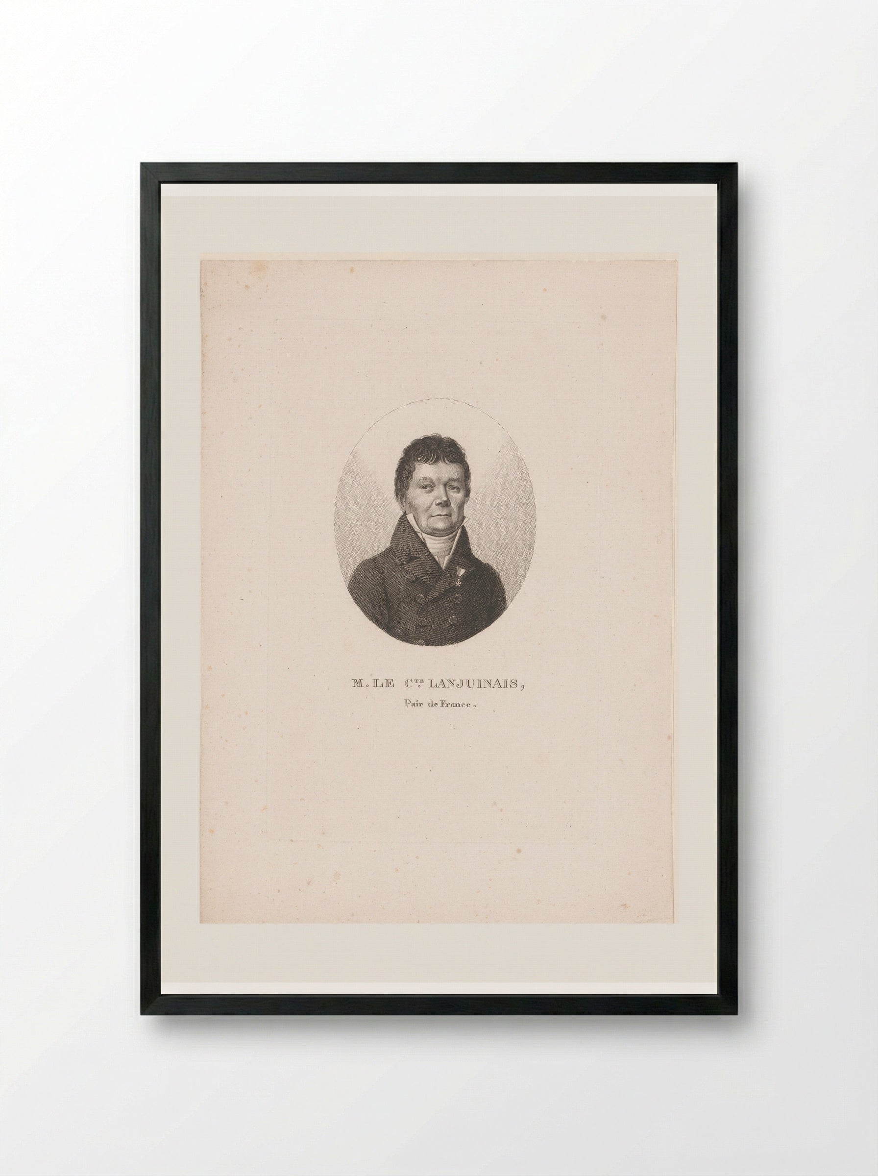 Portrait of Jean-Denis Lanjuinais - Ambroise Tardieu - Framed Print Black