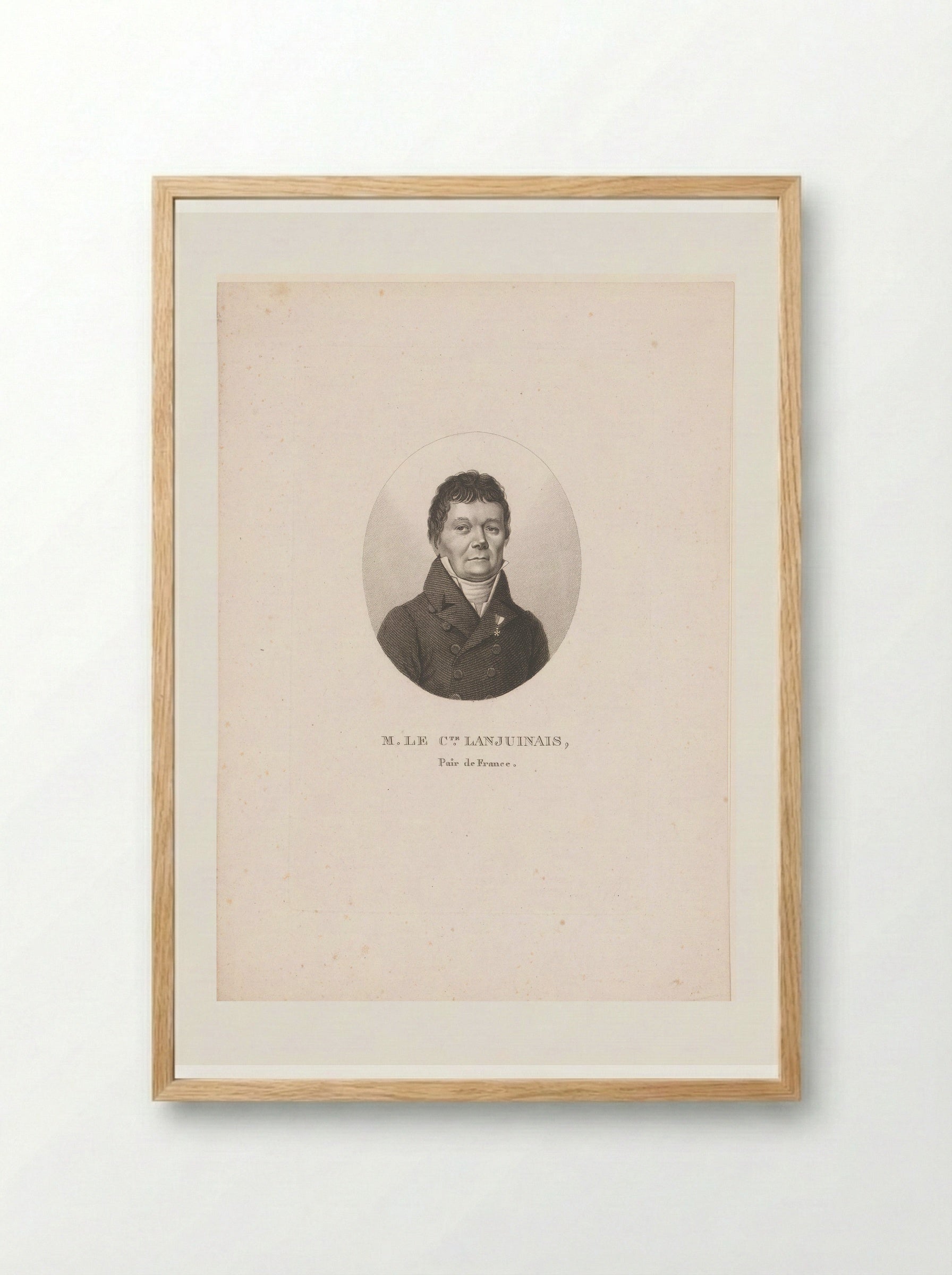 Portrait of Jean-Denis Lanjuinais - Ambroise Tardieu - Framed Print Wood
