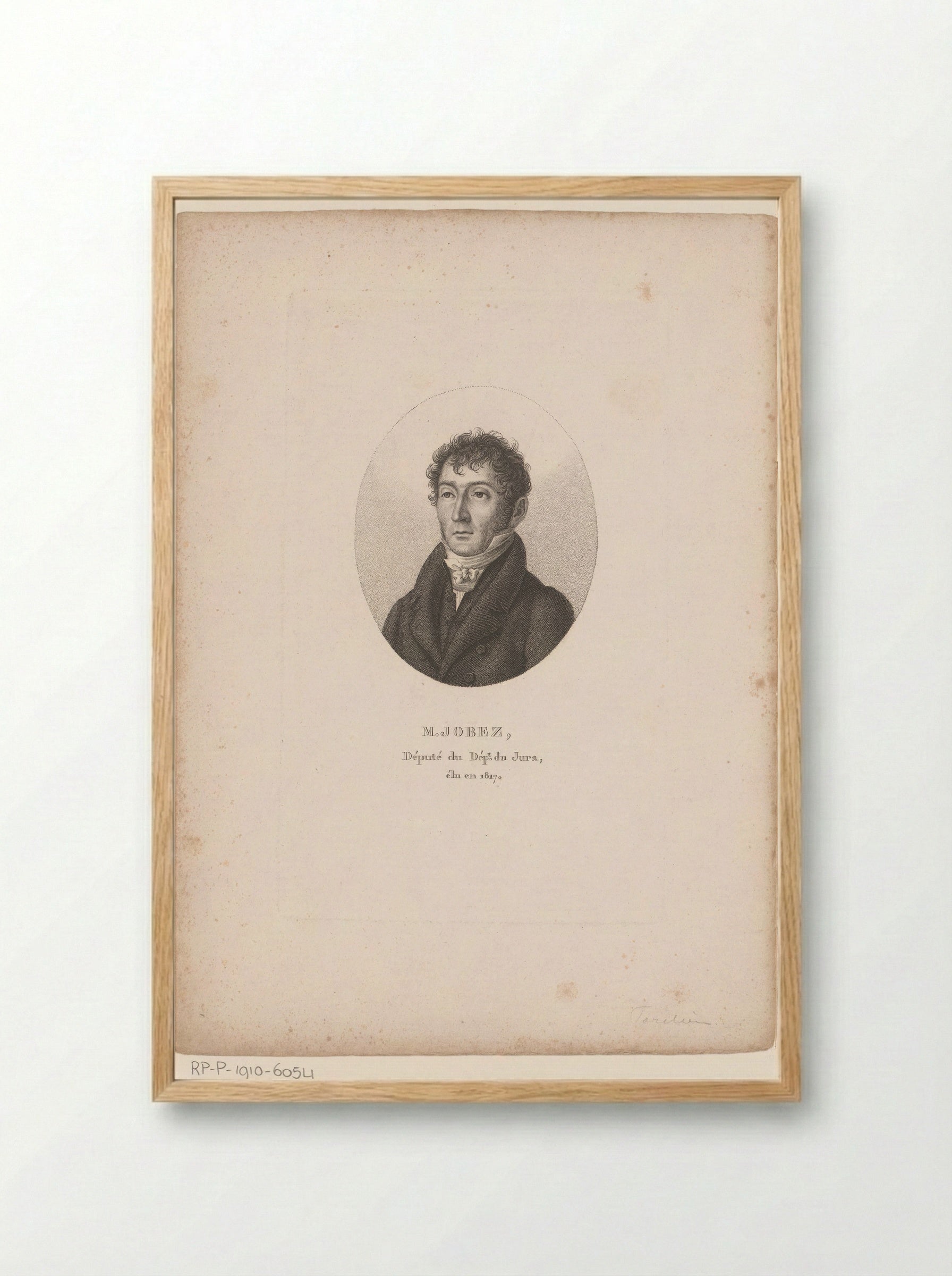 Portrait of Jean Emmanuel Jobez - Ambroise Tardieu - Framed Print Wood