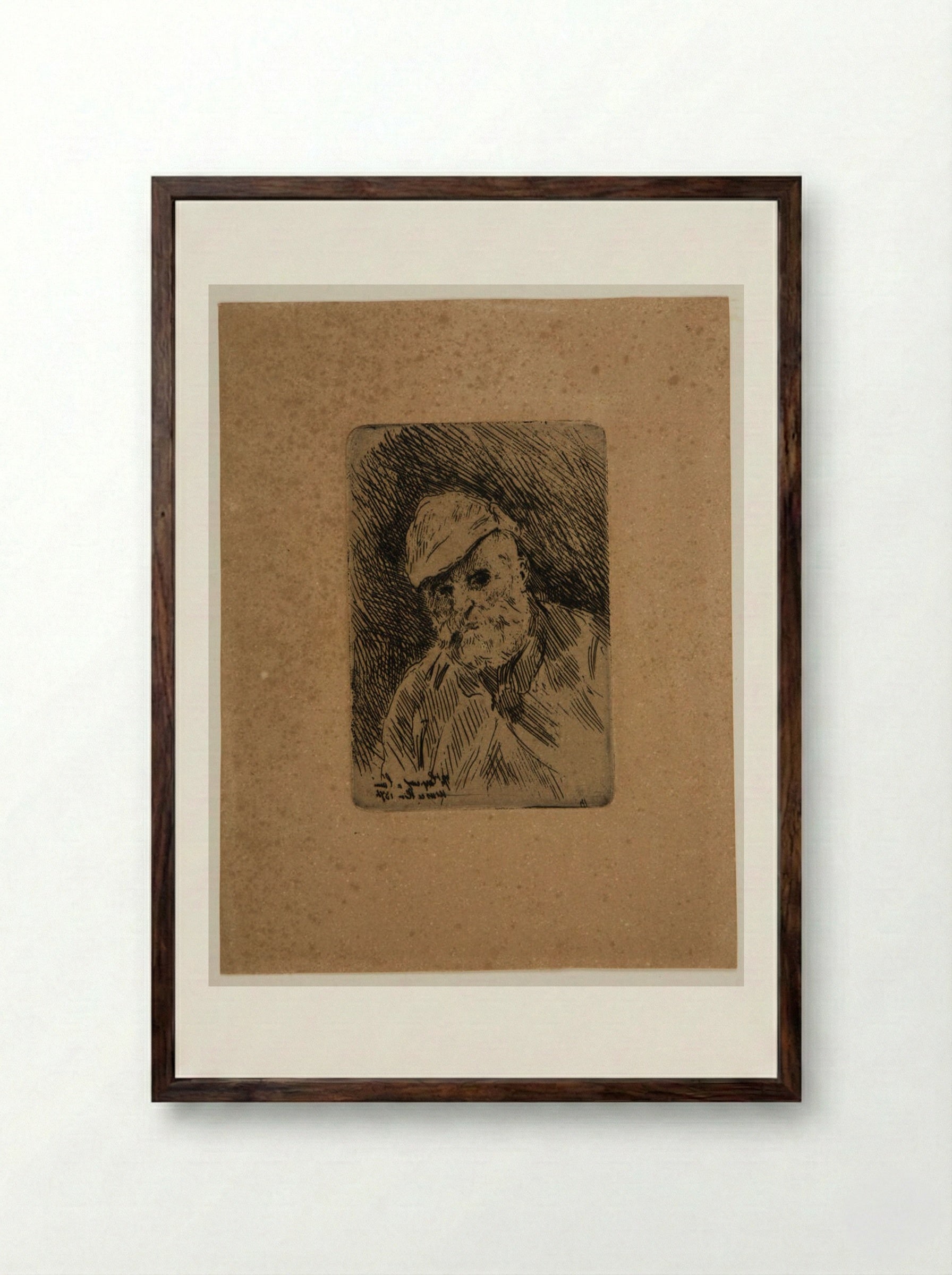 Portrait of Jean-Esprit Marcellin - Jean-Baptiste Carpeaux - Framed Print Dark Wood
