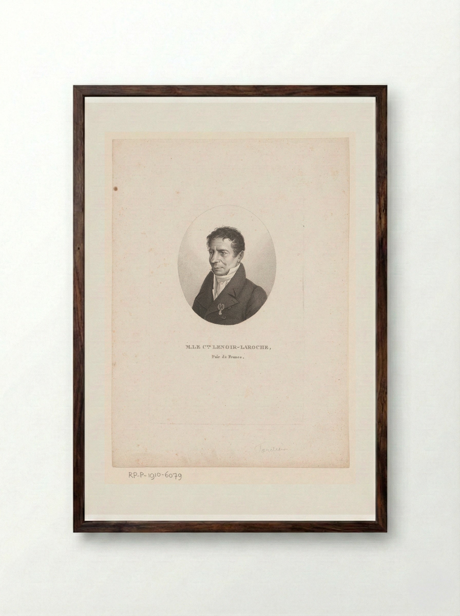 Portrait of Jean-Jacques Lenoir-Laroche - Ambroise Tardieu - Framed Print Dark Wood