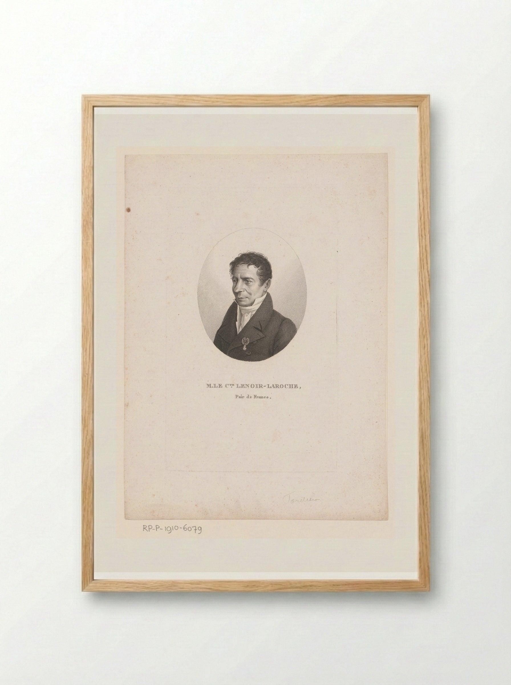 Portrait of Jean-Jacques Lenoir-Laroche - Ambroise Tardieu - Framed Print Wood