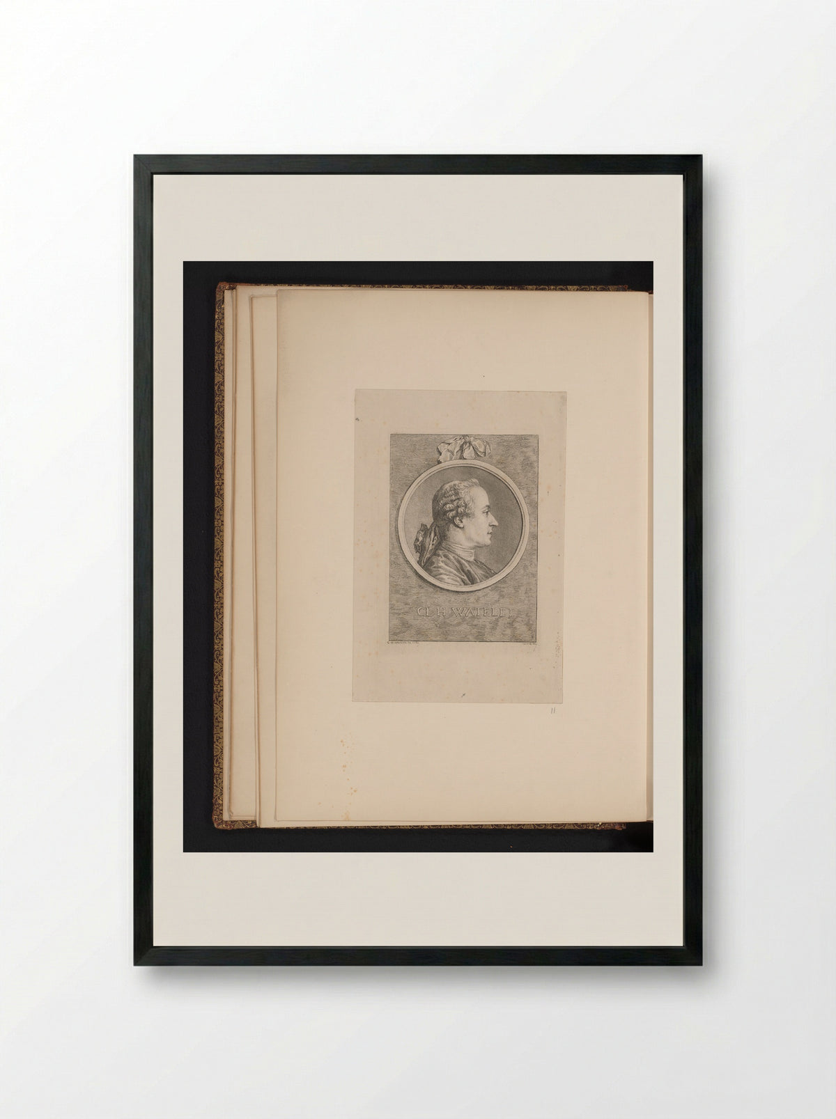 Portrait of Jean Le Rond d'Alembert - Claude Henri Watelet - Framed Print Black