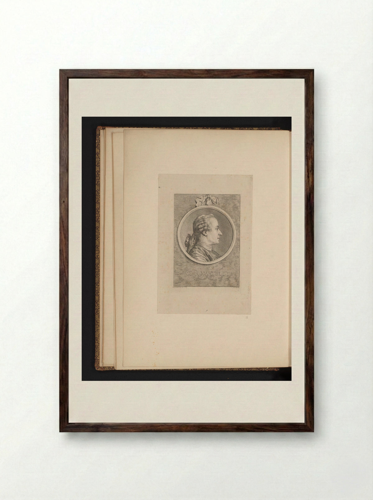 Portrait of Jean Le Rond d'Alembert - Claude Henri Watelet - Framed Print Dark Wood