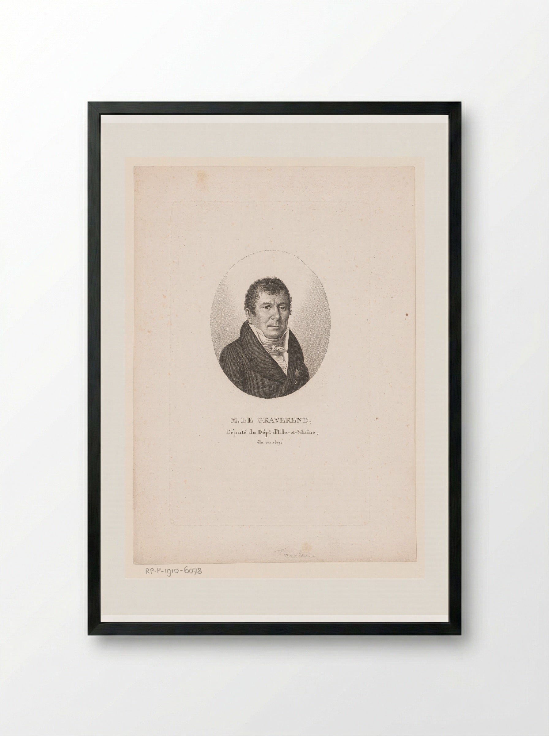 Portrait of Jean-Marie Emmanuel Legraverend - Ambroise Tardieu - Framed Print Black