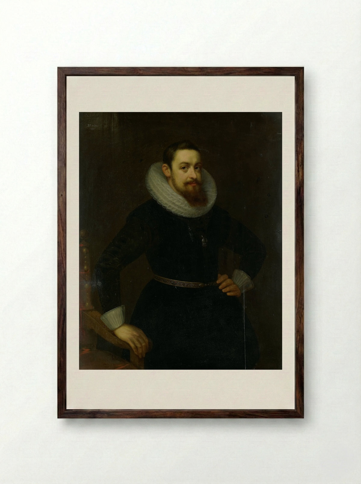 Portrait of Jeremias Boudinois - Gortzius Geldorp - Framed Print Dark Wood