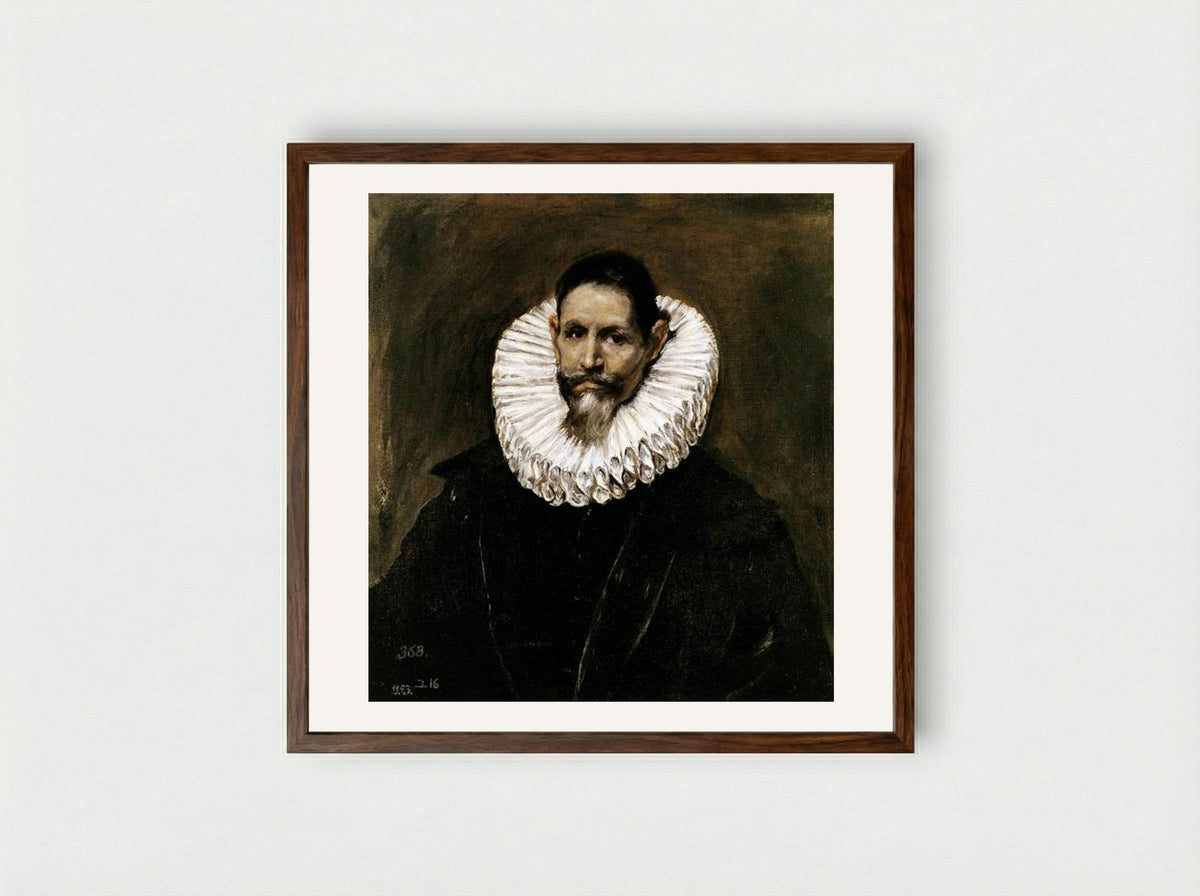 Portrait of Jeronimo de Cevallos - El Greco - Framed Print Dark Wood