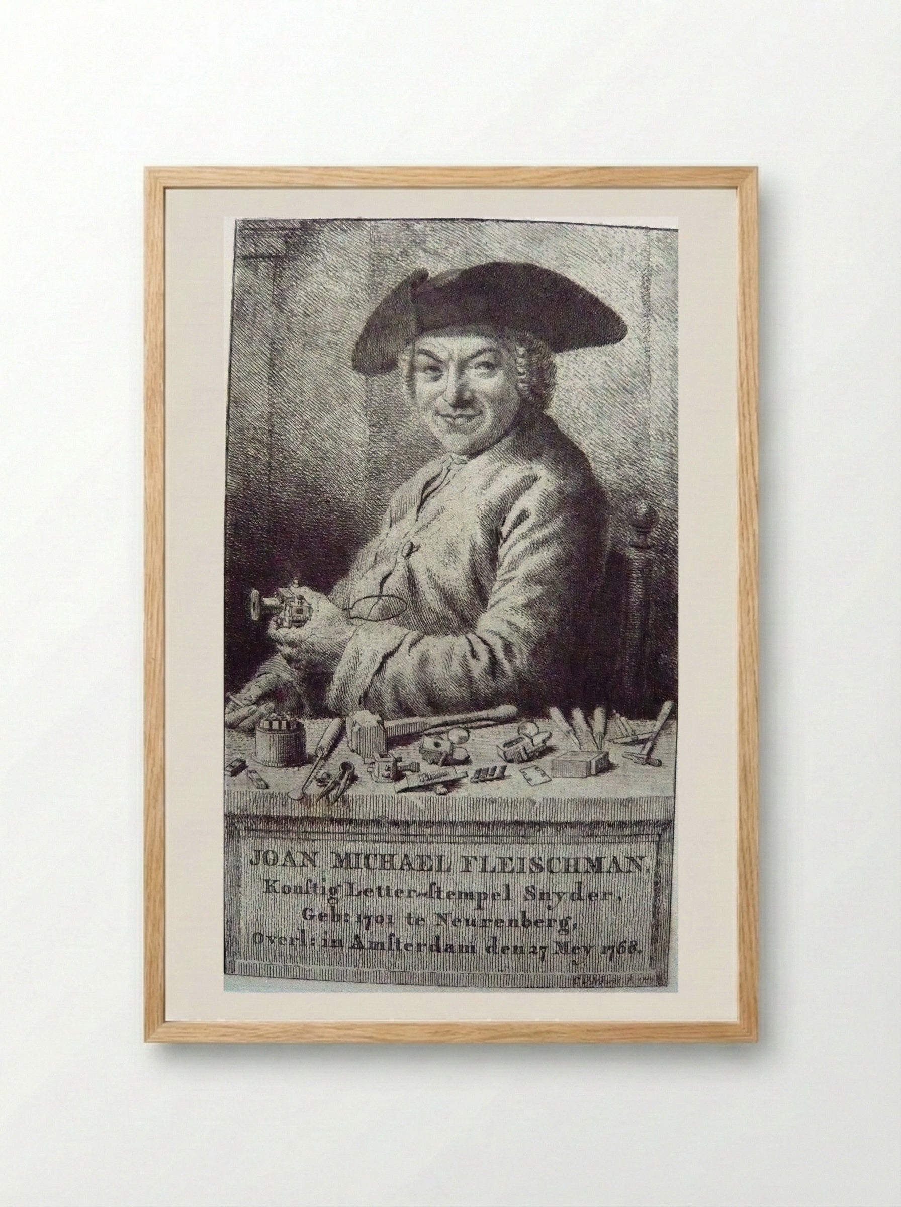 Portrait of Joan Michael Fleischman - Cornelis van Noorde - Framed Print Wood