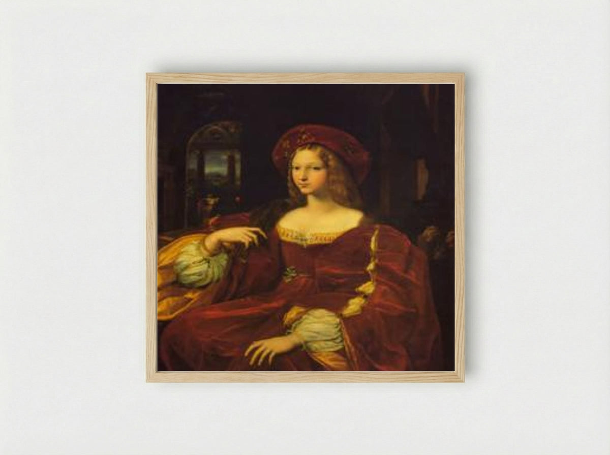 Portrait of Joanna of Aragon - Raphael - Framed Print Wood