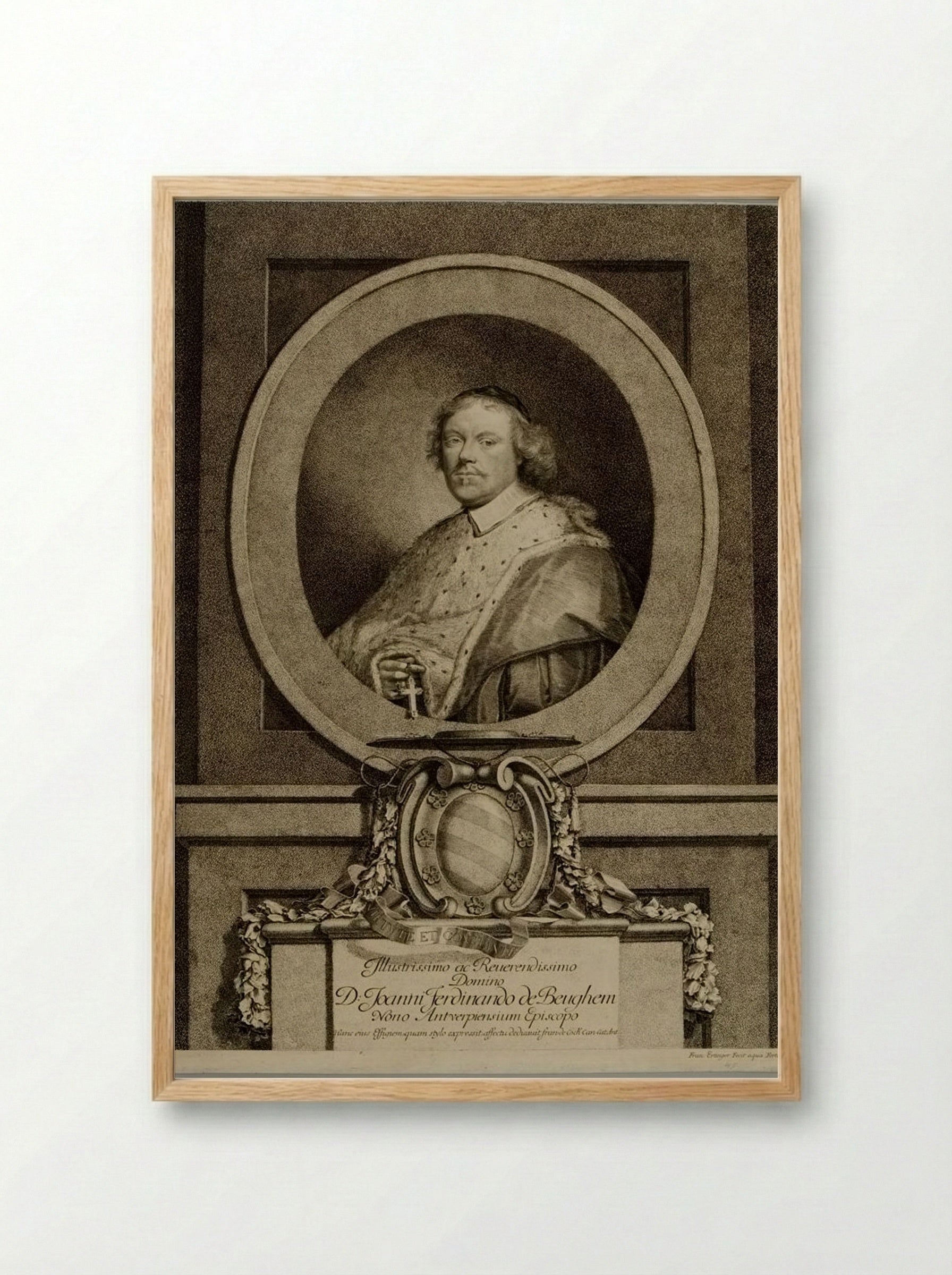 Portrait of Joannes Ferdinandus de Beughem - Frans Ertinger - Framed Print Wood