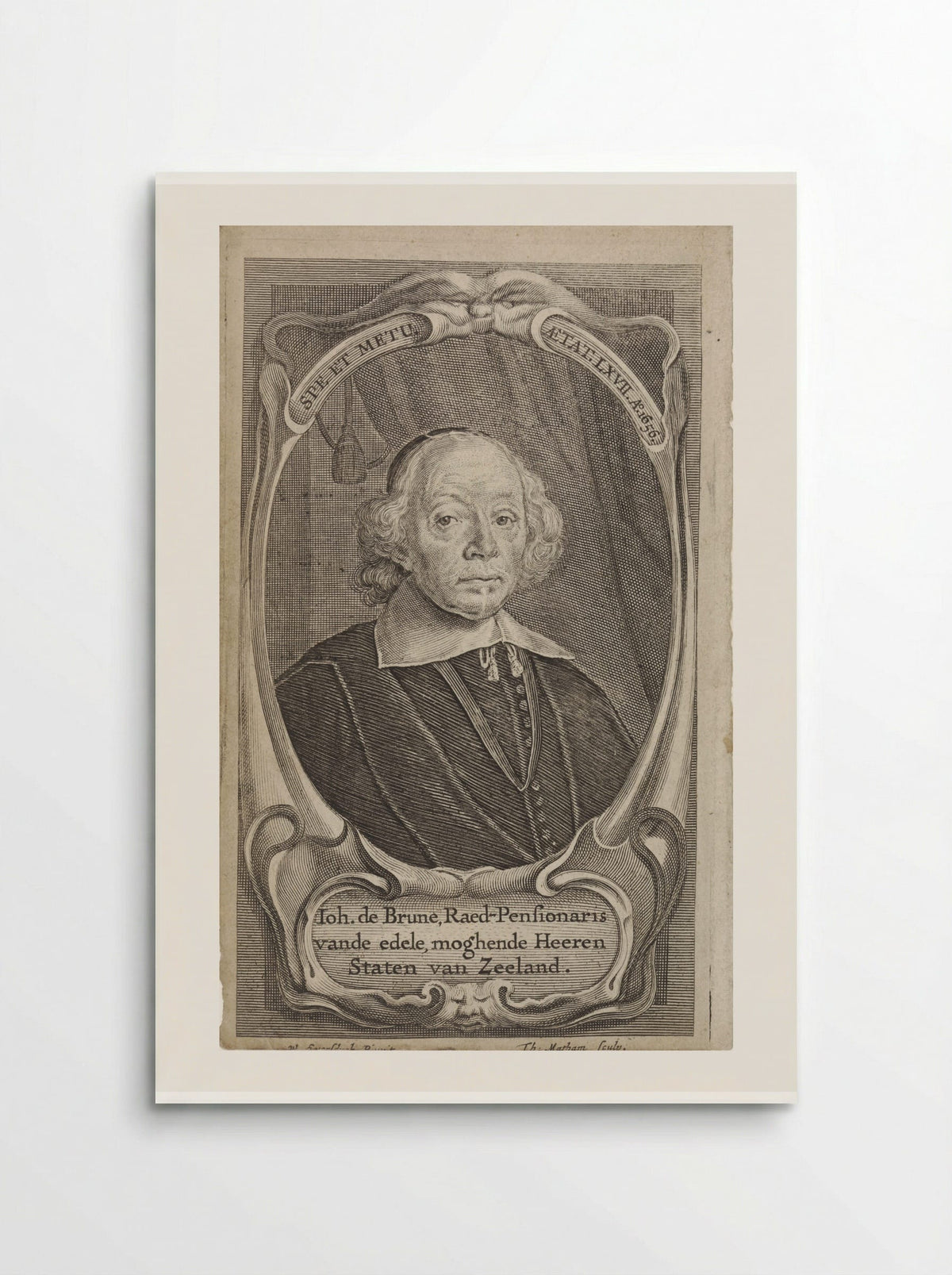 Portrait of Johan de Brune - Theodor Matham - Poster
