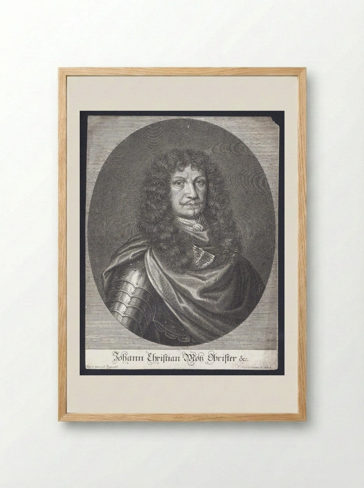 Portrait of Johann Christian Motz - Elias Hainzelmann - Framed Print Wood