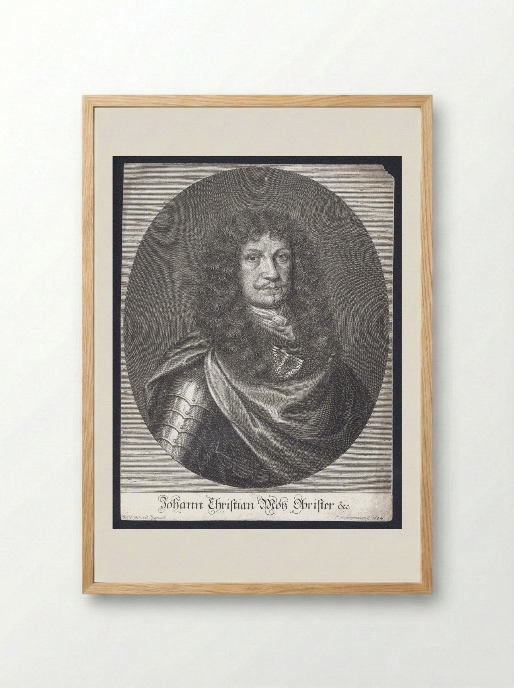 Portrait of Johann Christian Motz - Elias Hainzelmann - Framed Print Wood