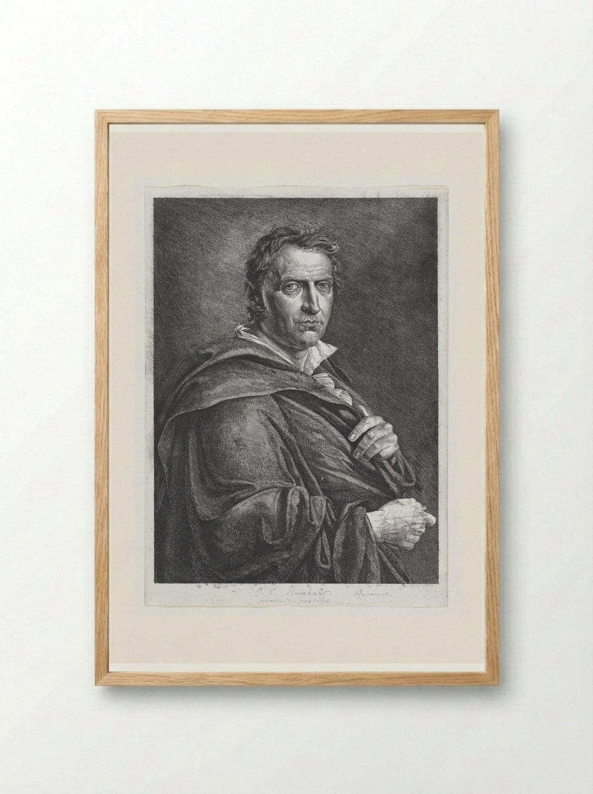 Portrait of Johann Christian Reinhart - Johann Christian Reinhart - Framed Print Wood
