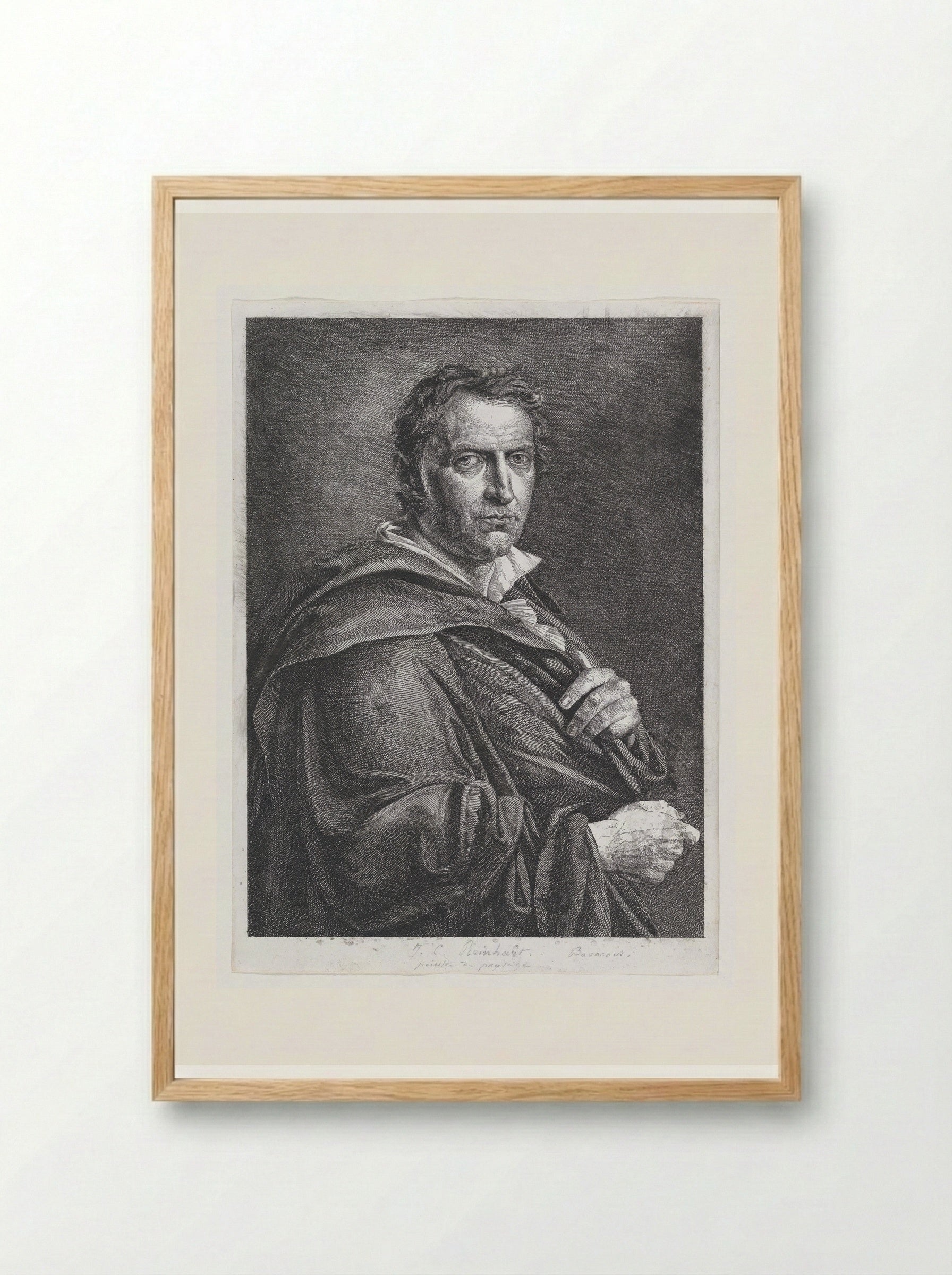 Portrait of Johann Christian Reinhart - Johann Christian Reinhart - Framed Print Wood