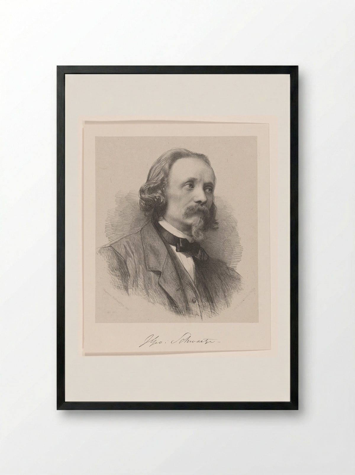 Portrait of Johann Georg Schwartze - Johann Georg Schwartze - Framed Print Black