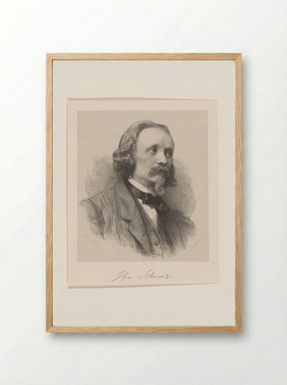 Portrait of Johann Georg Schwartze - Johann Georg Schwartze - Framed Print Wood