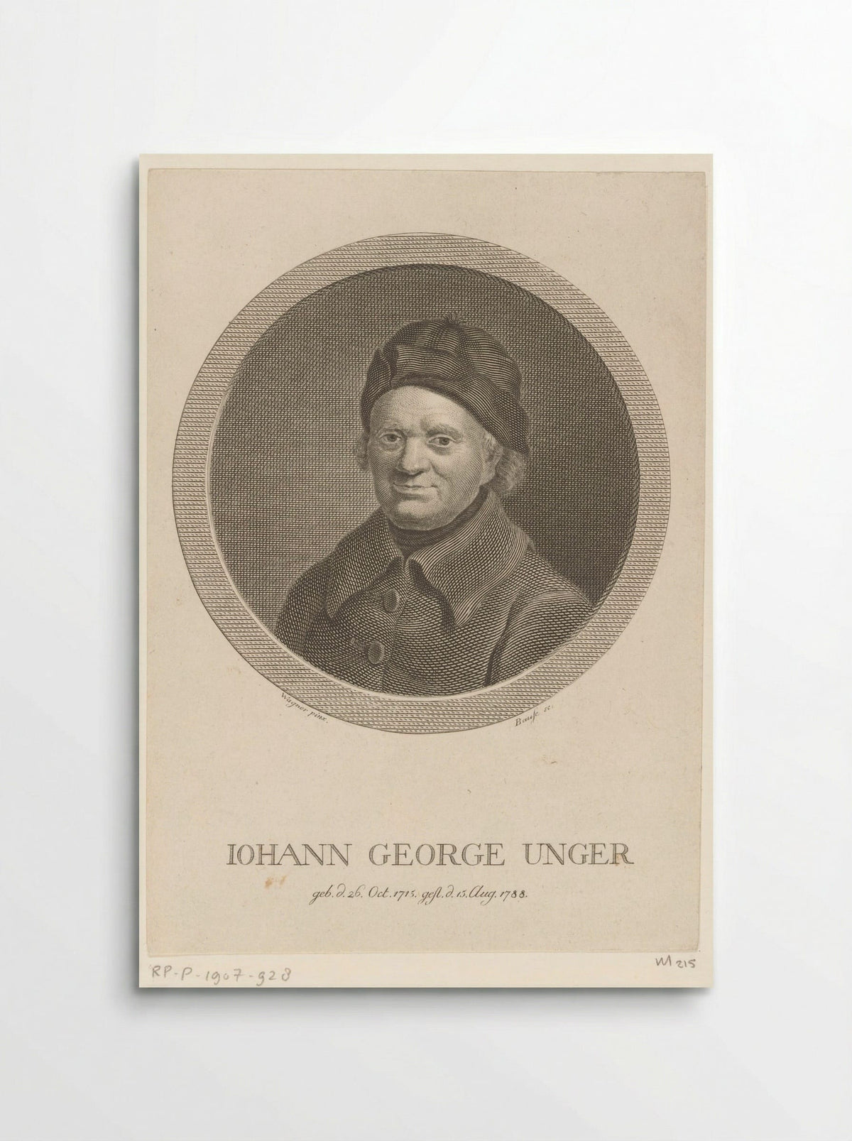 Portrait of Johann George Unger - Johann Friedrich Gottlieb Unger - Poster