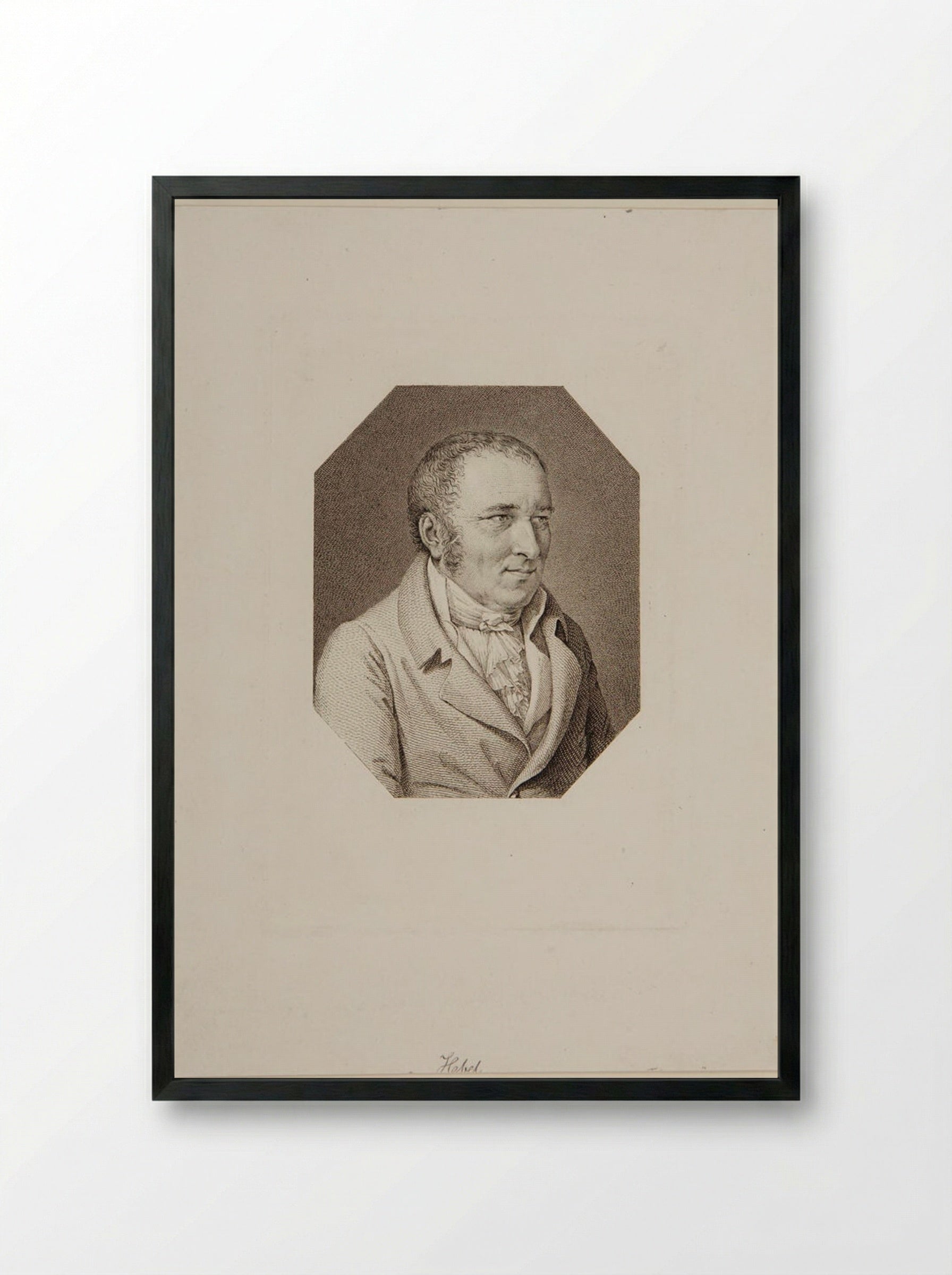 Portrait of Johann Peter Hebel - Johann Friedrich Wilhelm Müller - Framed Print Black
