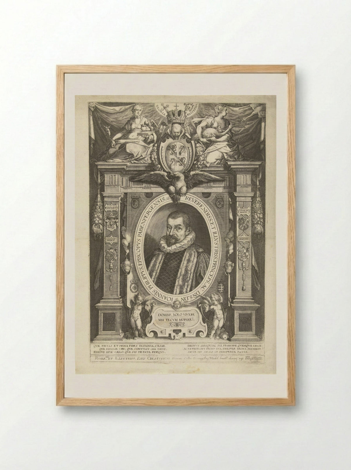 Portrait of Johann Philipp von Gebsattel - Dominicus Custos - Framed Print Wood