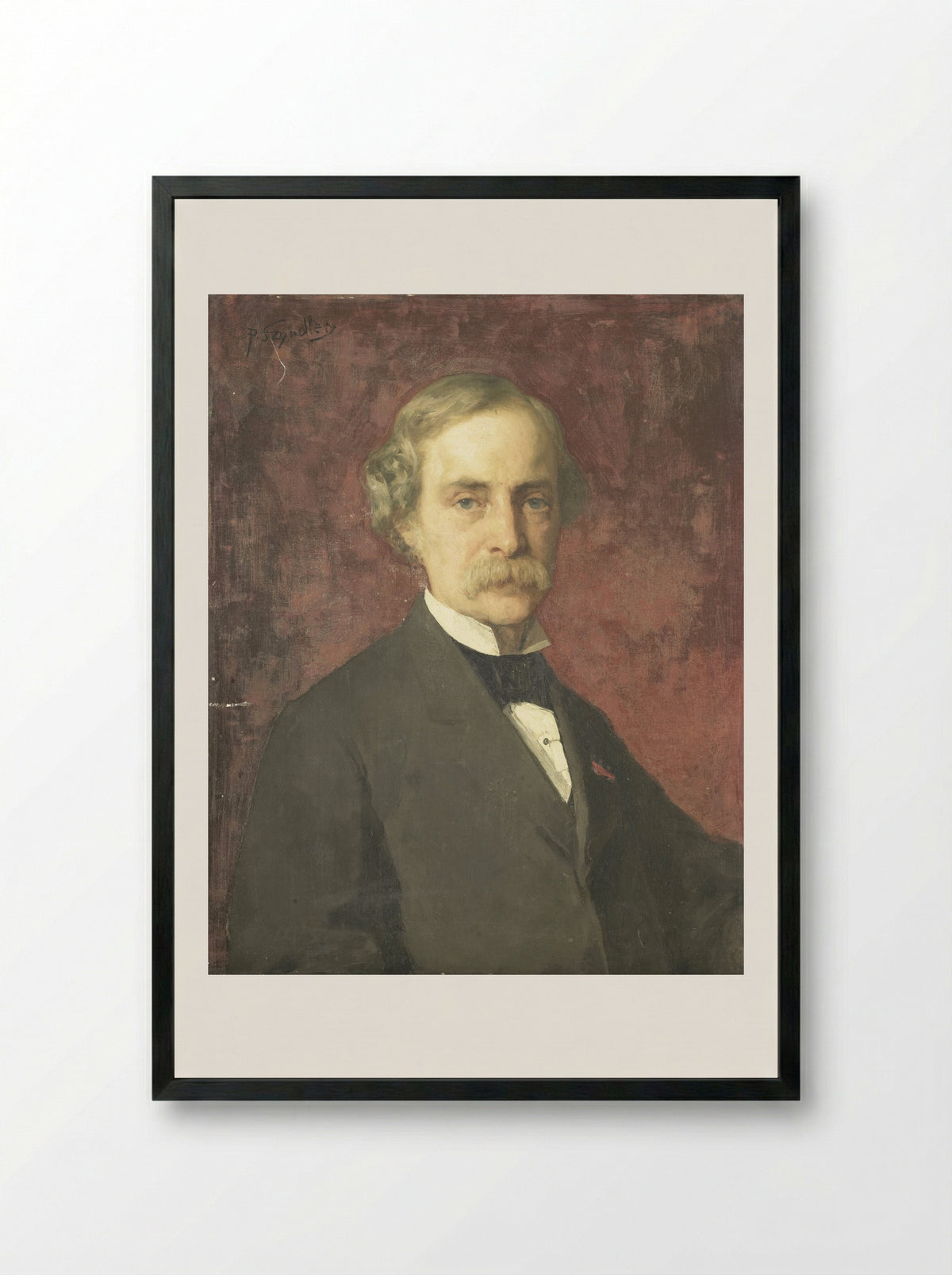 Portrait of Johann Wilhelm Kaiser - Pantaleon Szyndler - Framed Print Black