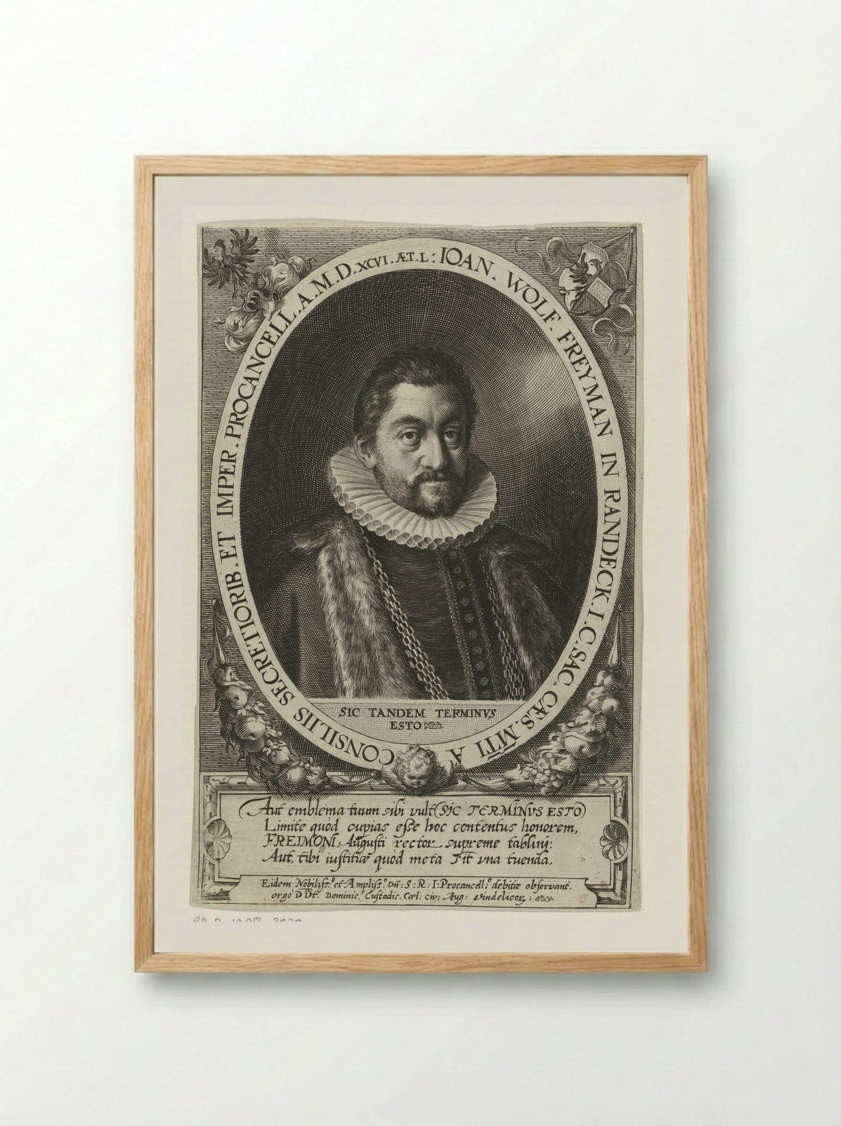 Portrait of Johann Wolfgang Freymann - Dominicus Custos - Framed Print Wood