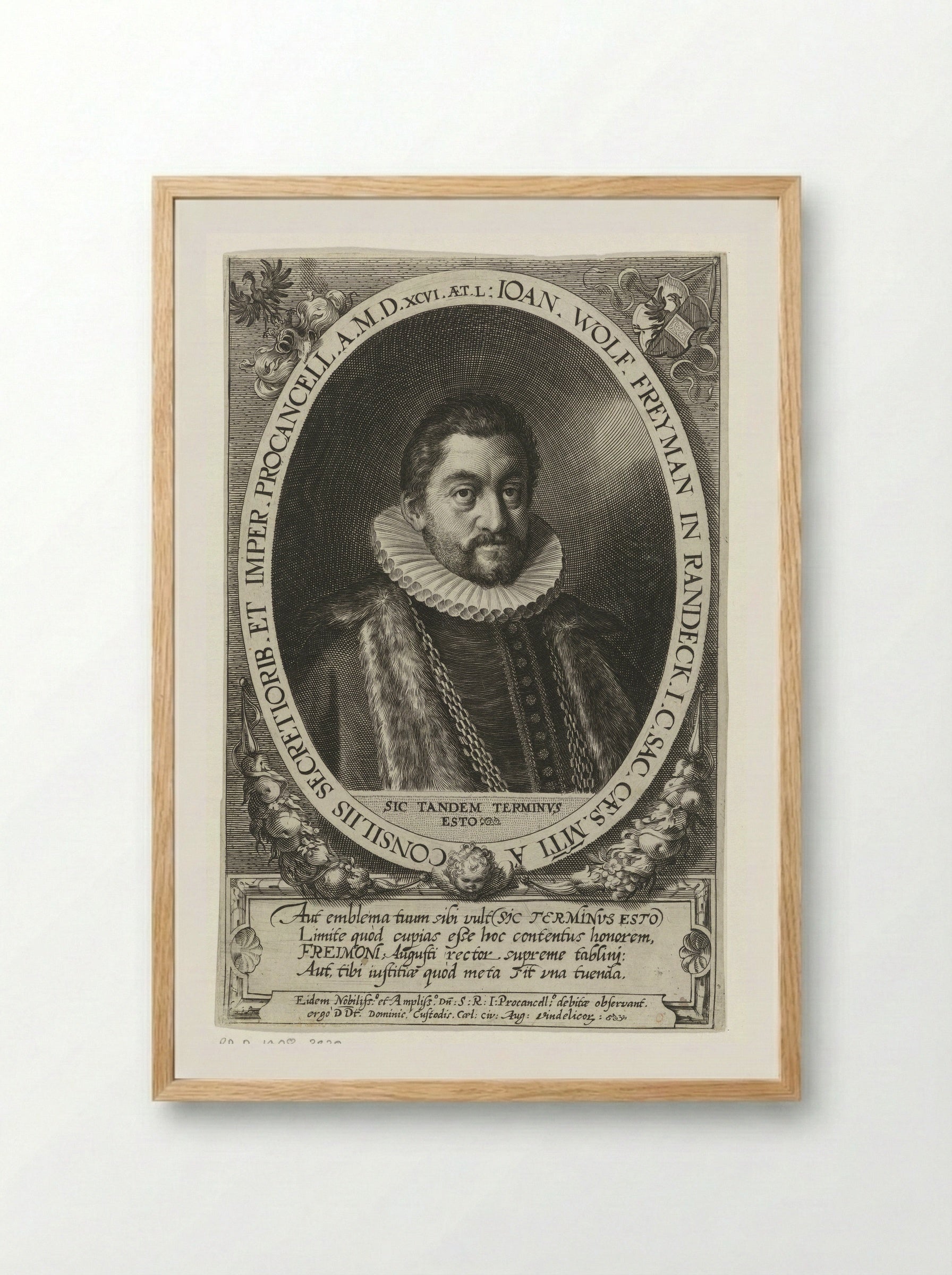 Portrait of Johann Wolfgang Freymann - Dominicus Custos - Framed Print Wood