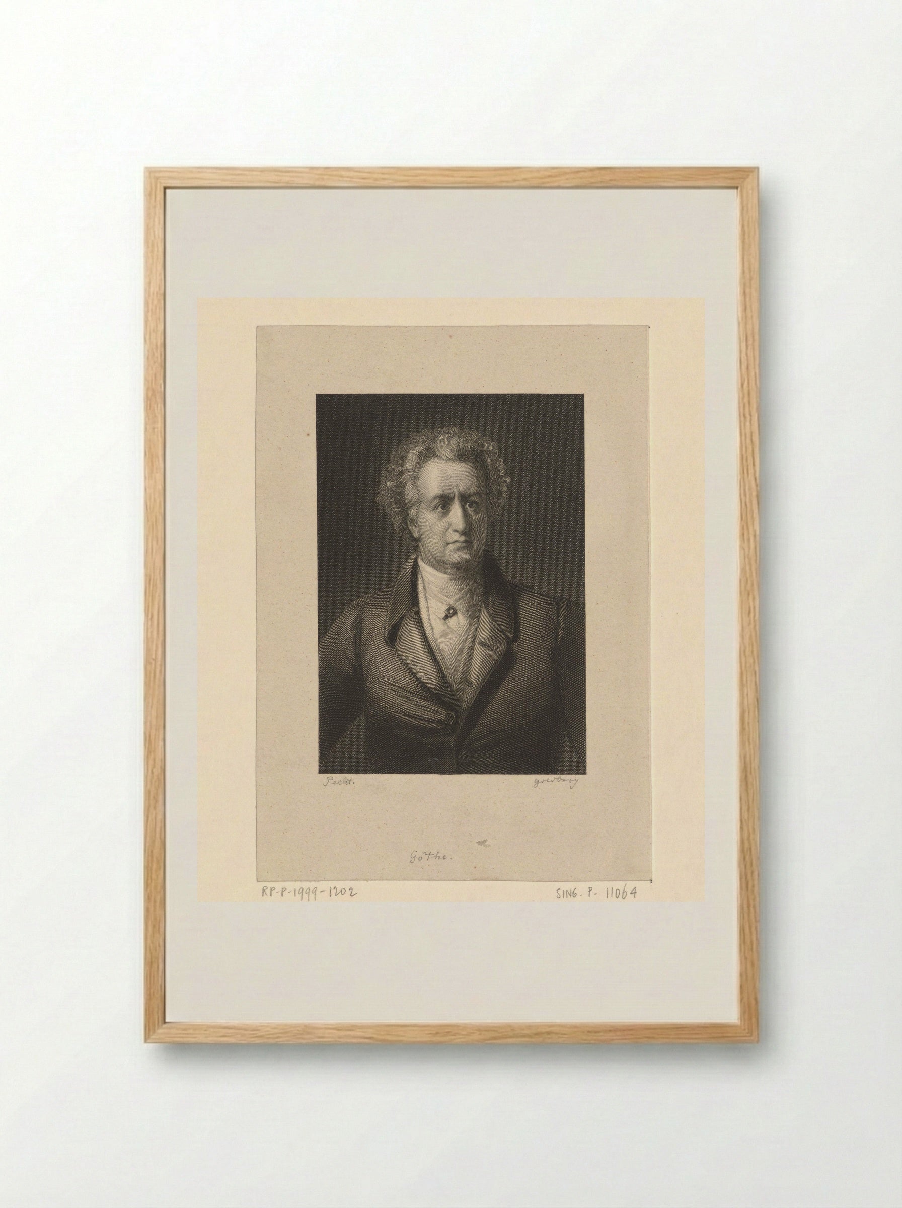 Portrait of Johann Wolfgang von Goethe - Lazarus Gottlieb Sichling - Framed Print Wood