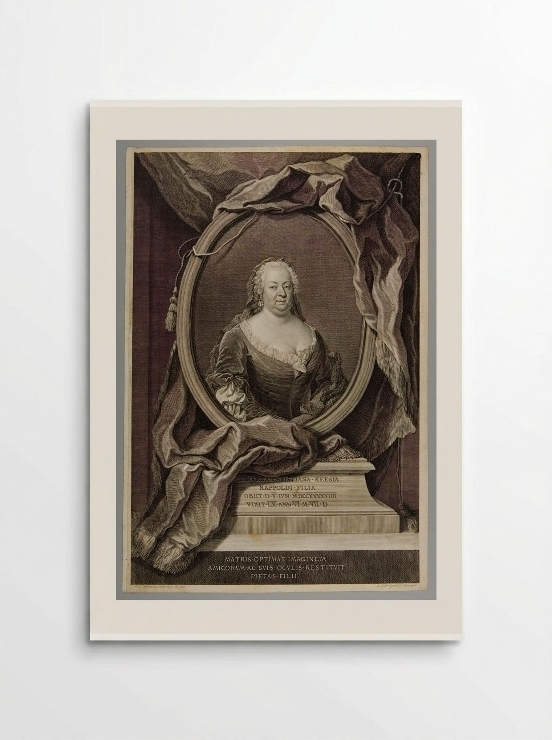 Portrait of Johanna Christiana Kees - Johann Martin Bernigeroth - Poster