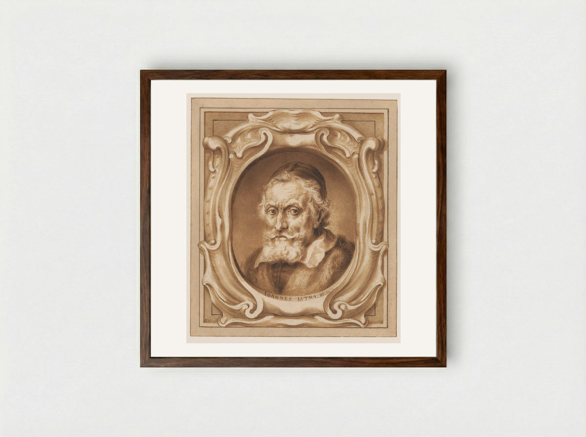 Portrait of Johannes Lutma - Abraham Lutma - Framed Print Dark Wood
