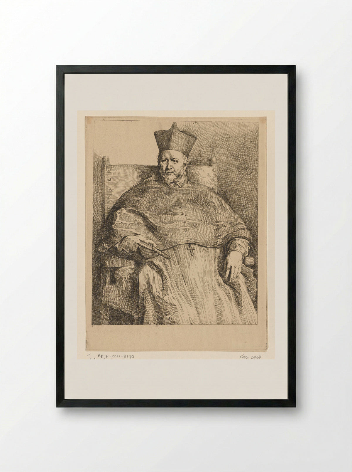 Portrait of Johannes Malderus - Andreas Bernardus de Quertenmont - Framed Print Black