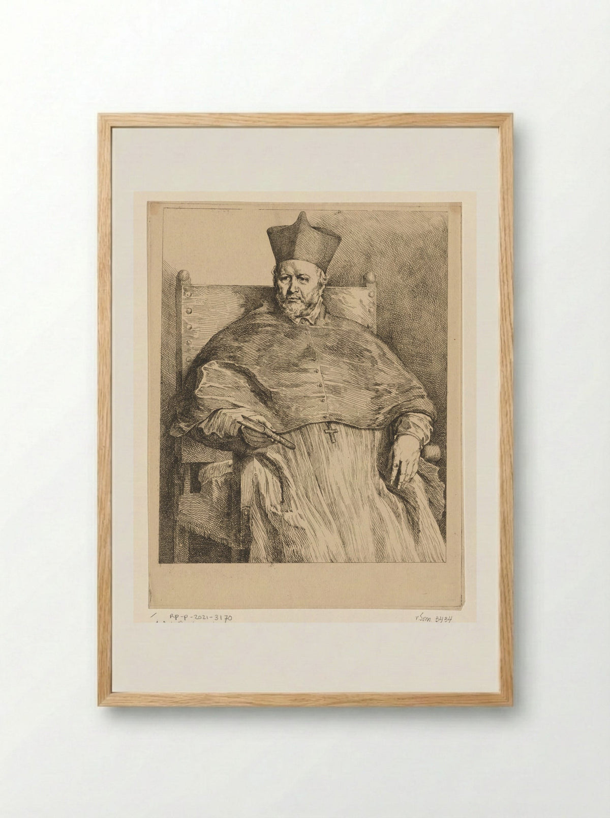 Portrait of Johannes Malderus - Andreas Bernardus de Quertenmont - Framed Print Wood