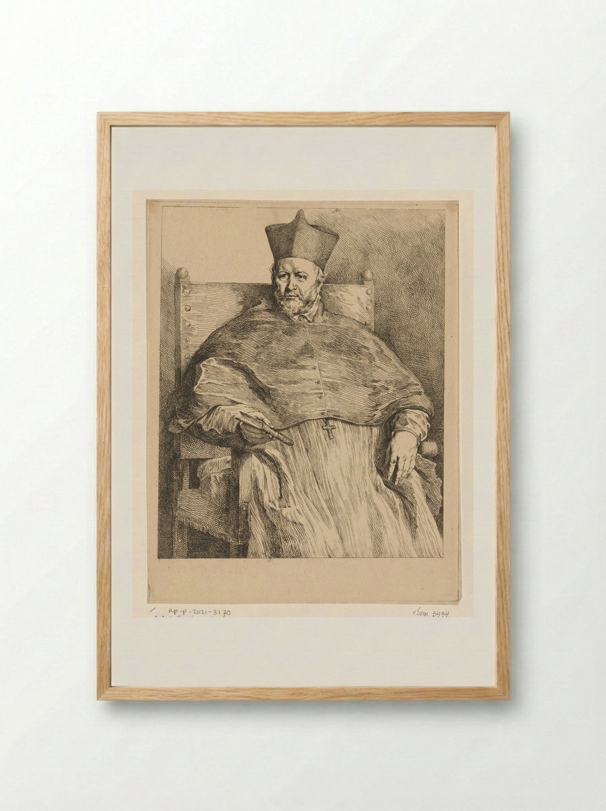 Portrait of Johannes Malderus - Andreas Bernardus de Quertenmont - Framed Print Wood