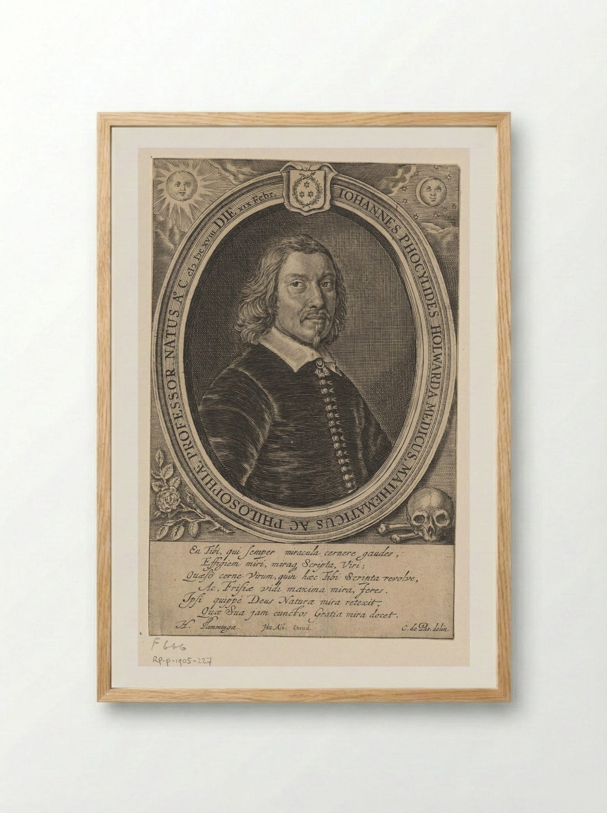 Portrait of Johannes Phocylides Holwarda - Crispijn van de Passe (II) - Framed Print Wood