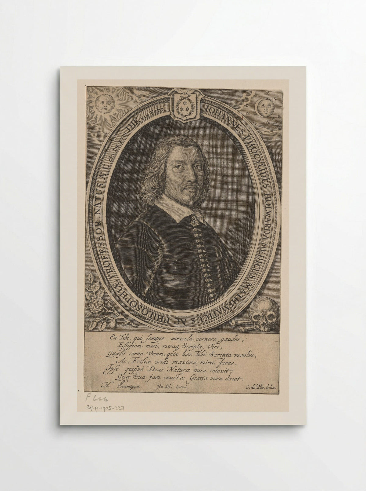 Portrait of Johannes Phocylides Holwarda - Crispijn van de Passe (II) - Poster