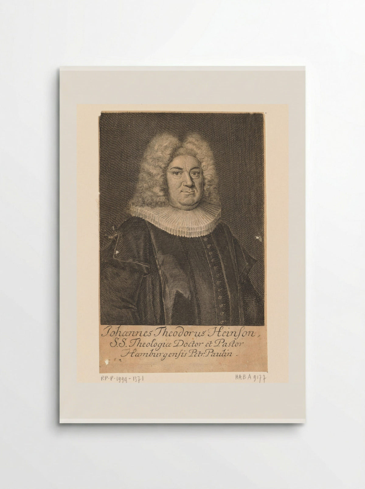 Portrait of Johannes Theodorus Heinson - Johann Martin Bernigeroth - Poster