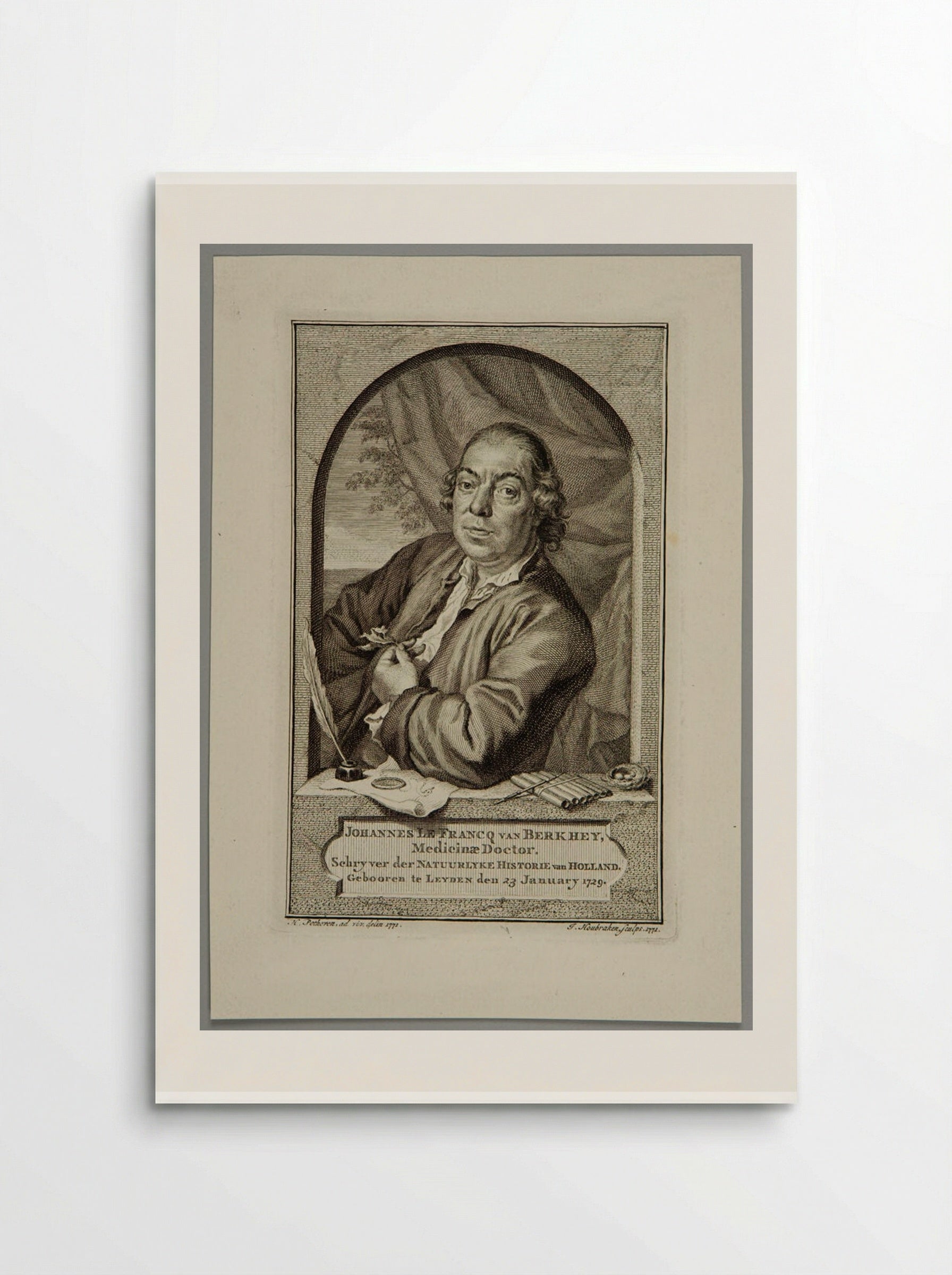 Portrait of Johannes le Francq van Berkhey - Jacobus Houbraken - Poster
