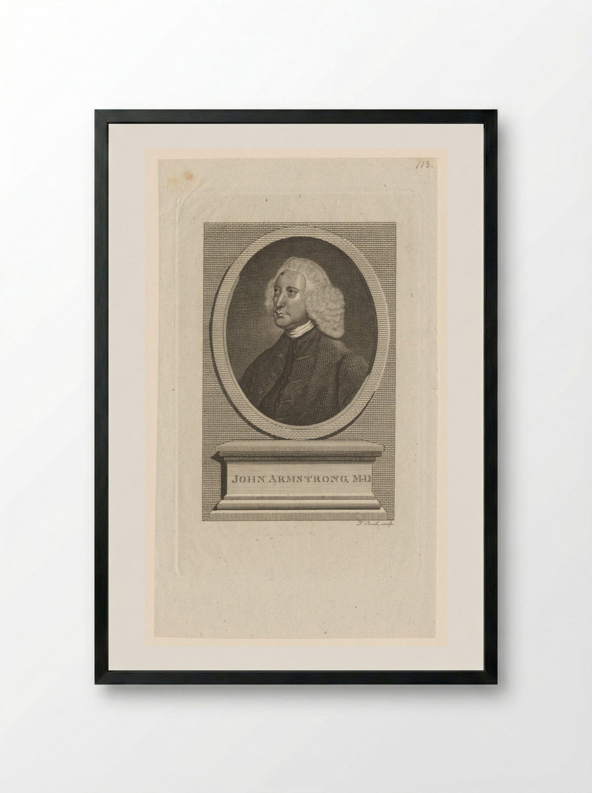 Portrait of John Armstrong, M.D. - Thomas Cook - Framed Print Black