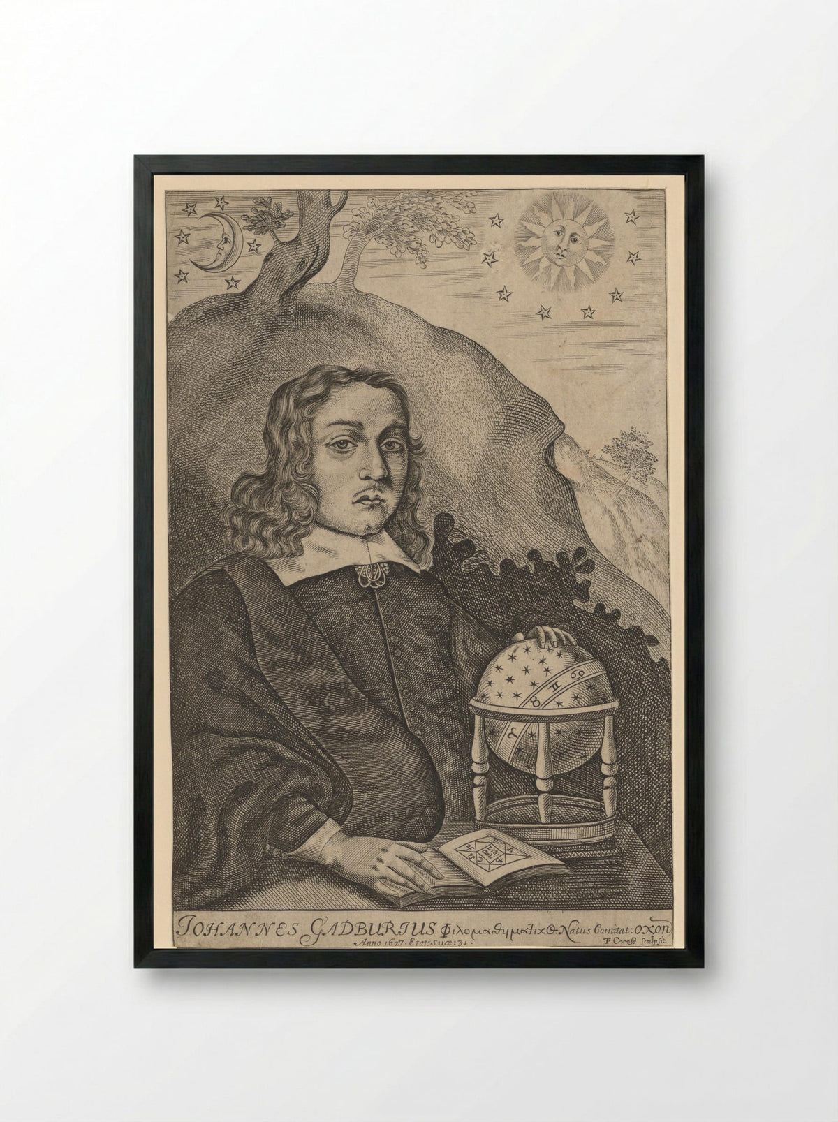 Portrait of John Gadbury - Thomas Cross - Framed Print Black