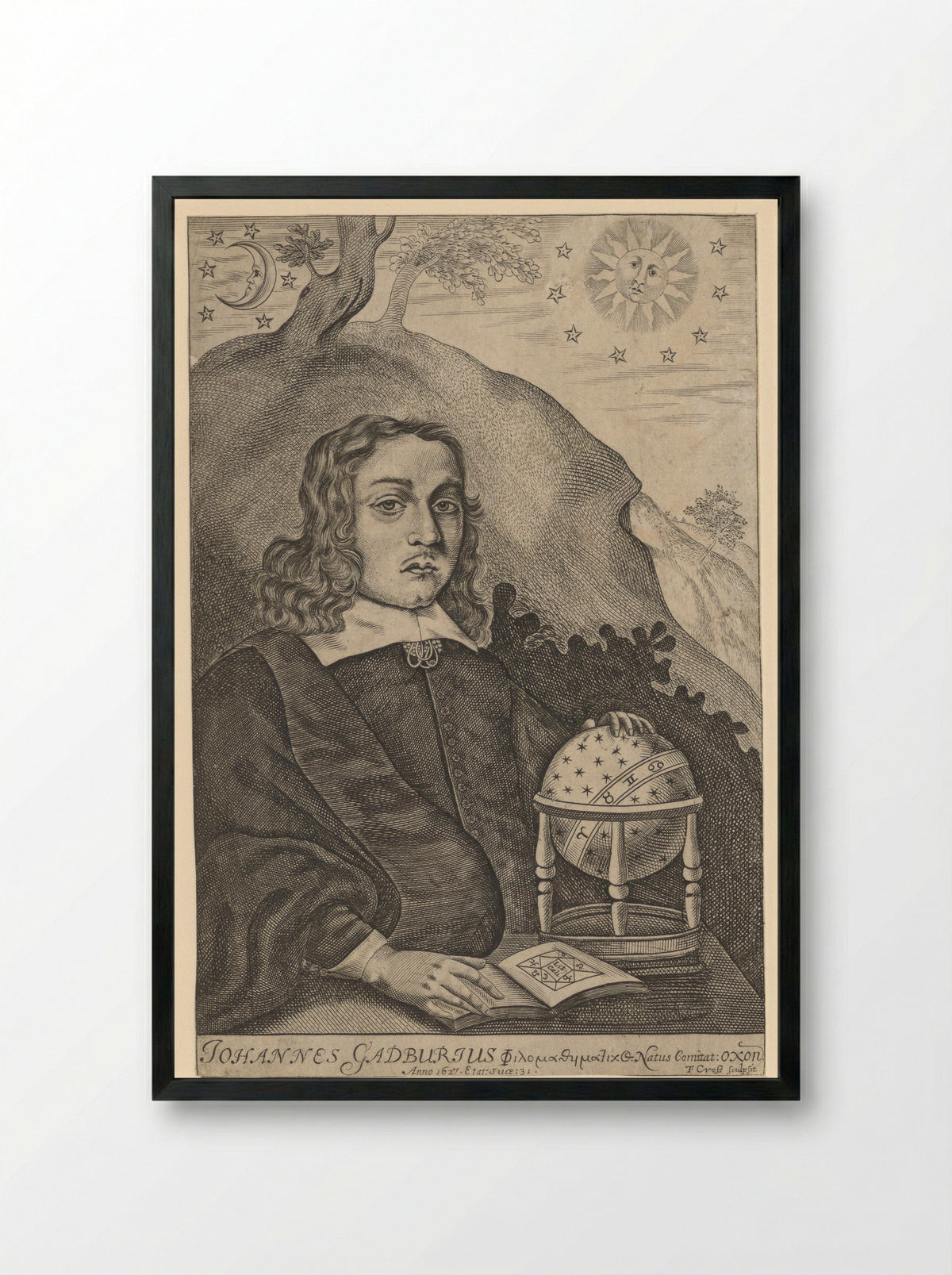 Portrait of John Gadbury - Thomas Cross - Framed Print Black