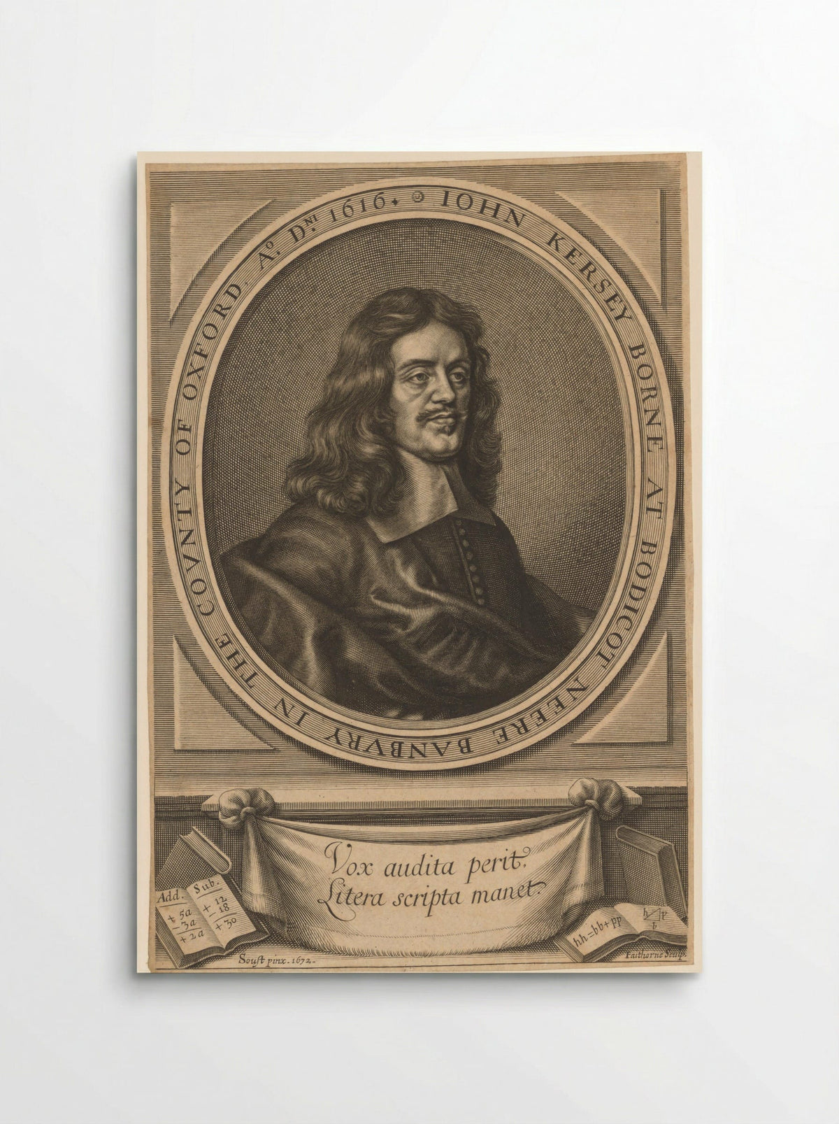 Portrait of John Kersey - William Faithorne - Poster