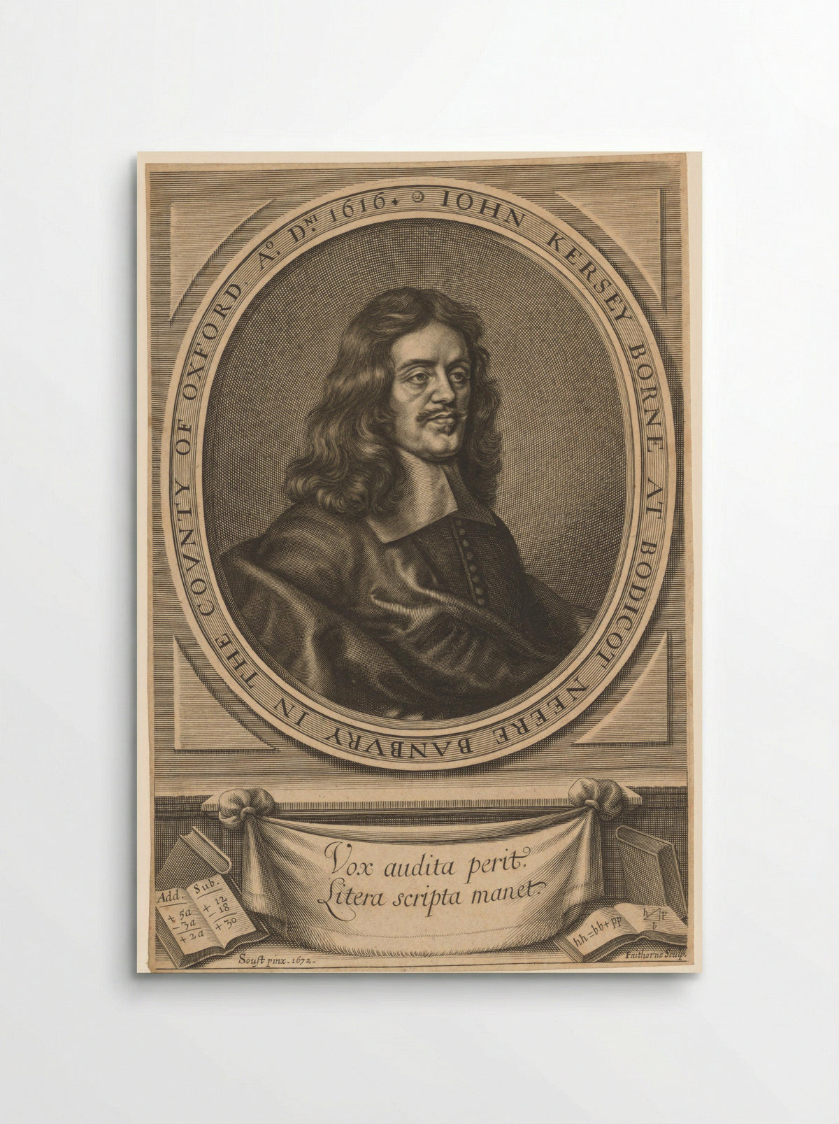 Portrait of John Kersey - William Faithorne - Poster