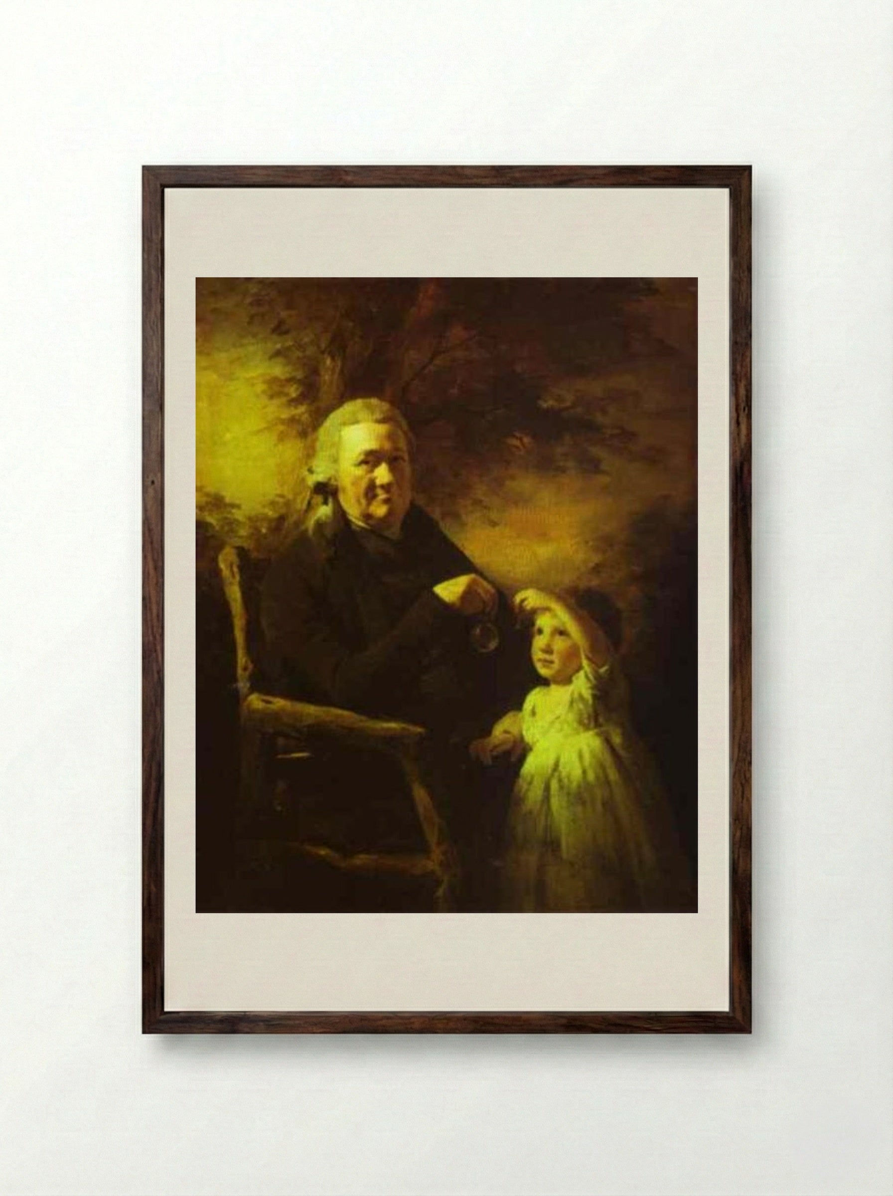 Portrait of John Tait and His Grandson - Henry Raeburn - Framed Print Dark Wood