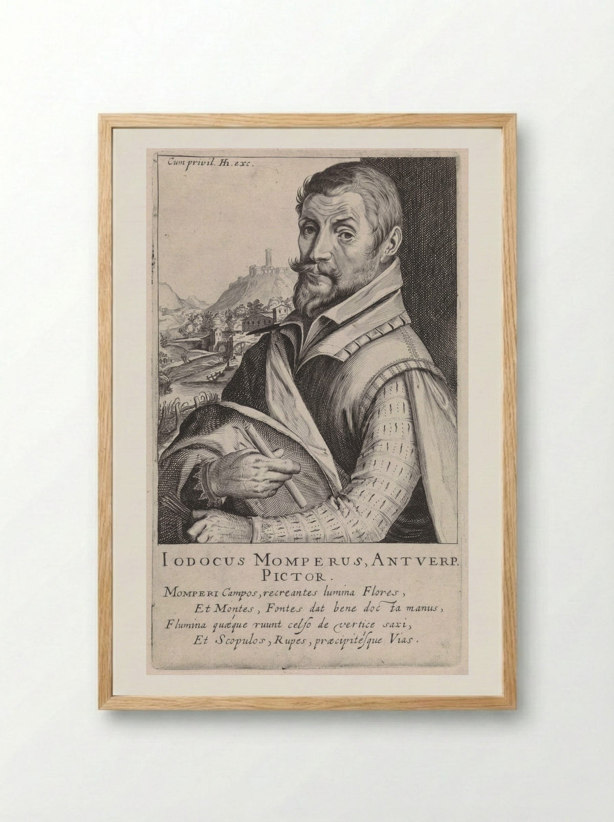 Portrait of Joos de Momper - Simon Frisius - Framed Print Wood