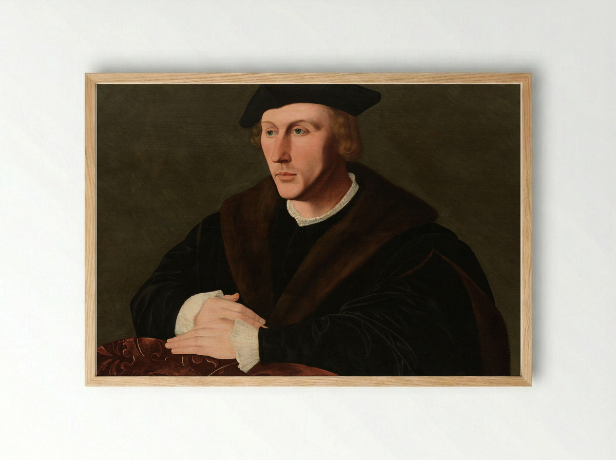 Portrait of Joris van Egmond - Jan van Scorel - Framed Print Wood