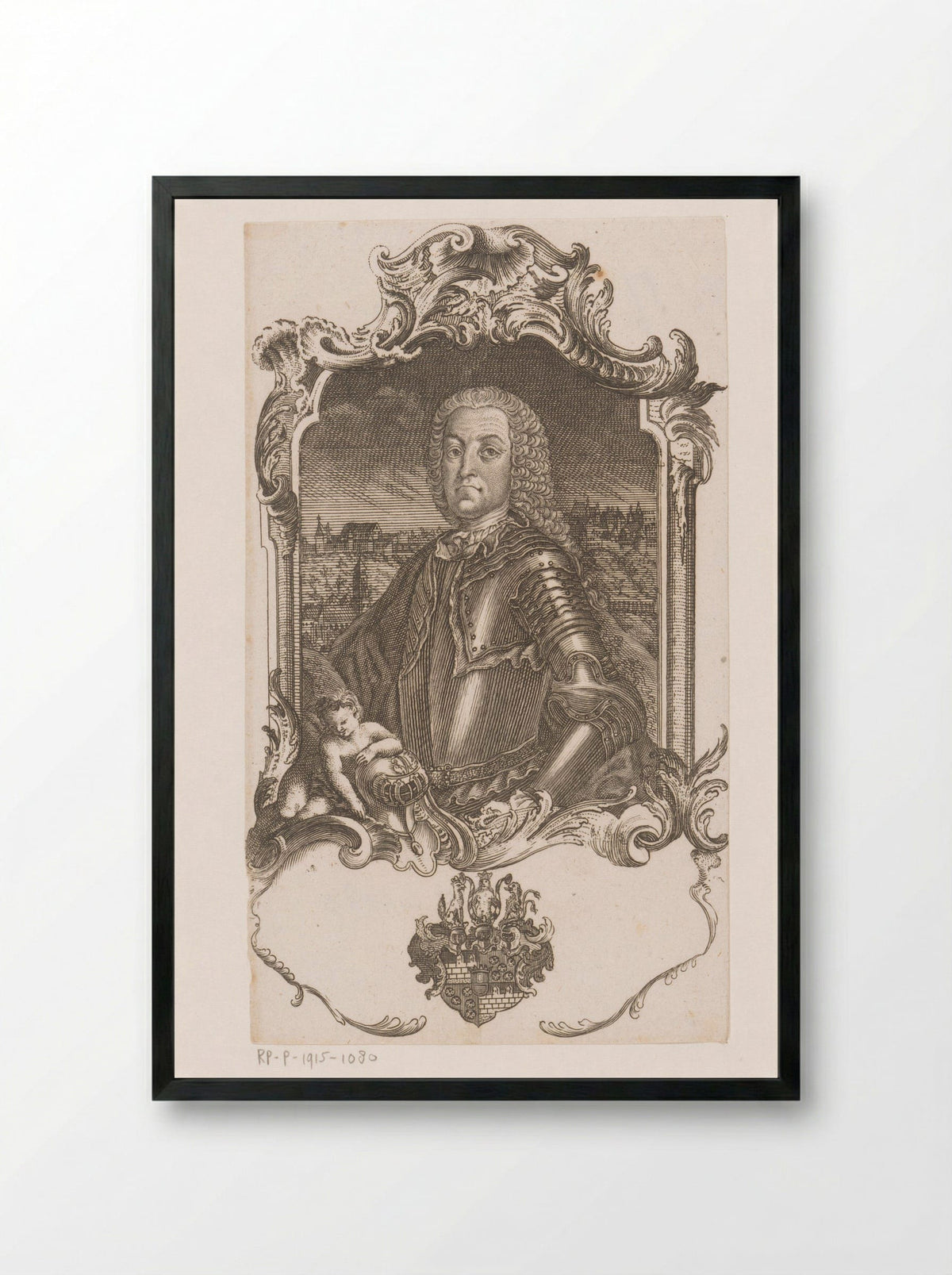 Portrait of Joseph Adam von Taufkirch auf Guttenberg - Joseph Anton Zimmermann - Framed Print Black