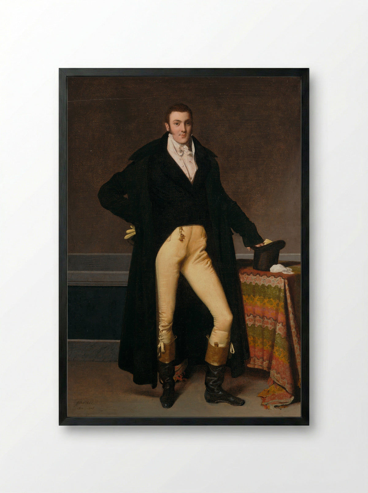 Portrait of Joseph-Antoine de Nogent - Jean-Auguste-Dominique Ingres - Framed Print Black